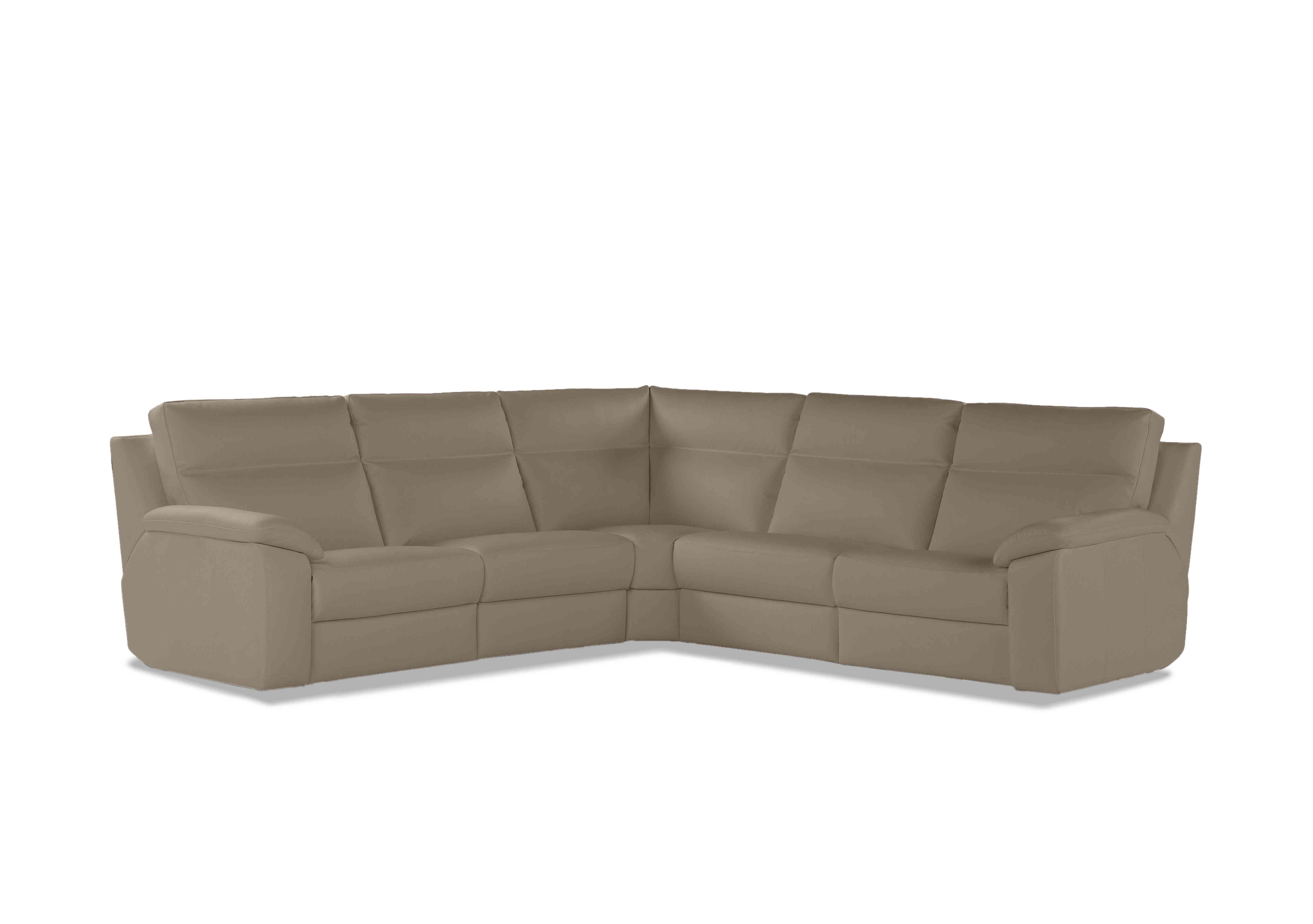 Pepino Large Leather Corner Sofa in 312 Torello Taupe on Furniture Village
