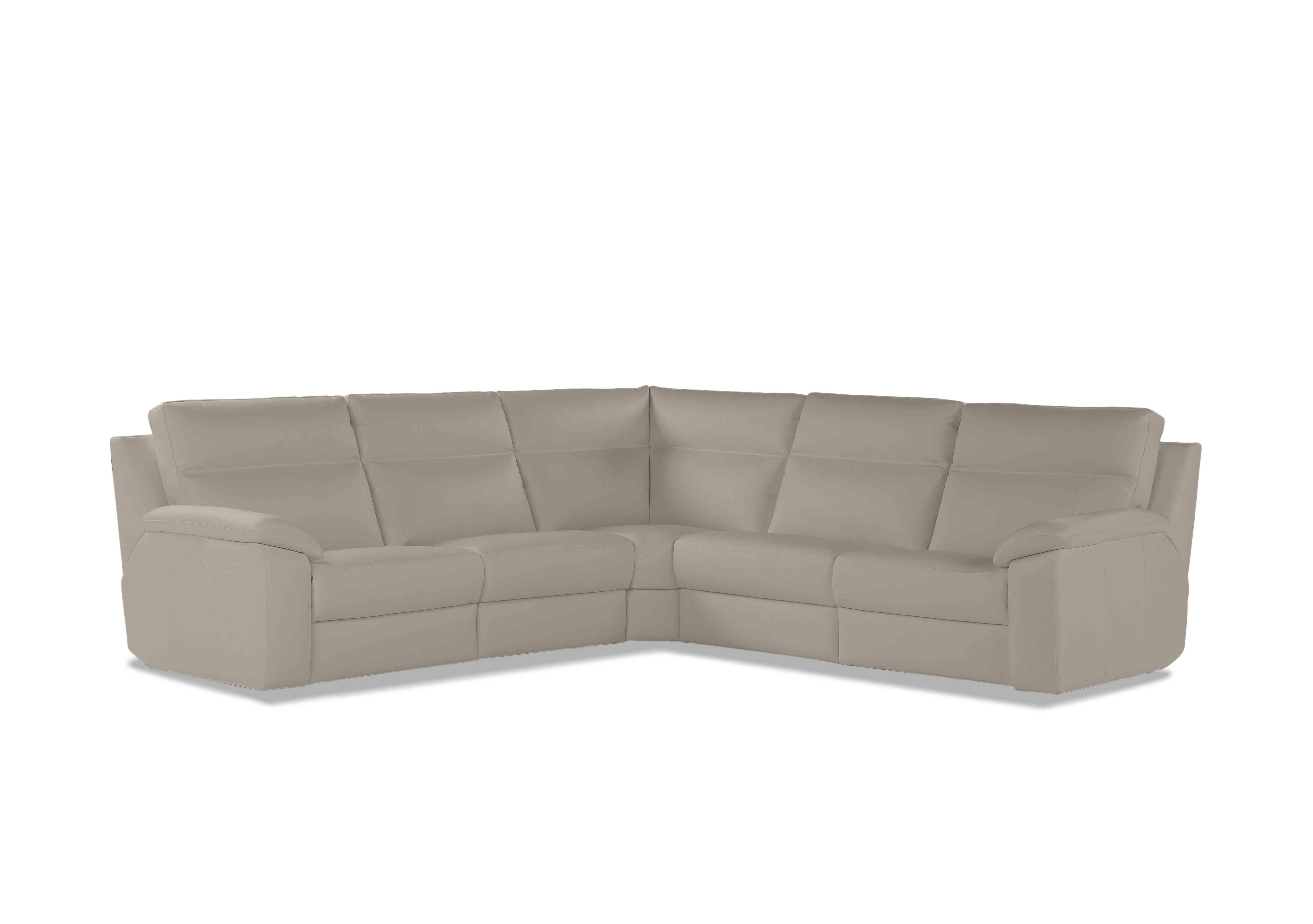 Pepino Large Leather Corner Sofa in 328 Torello Tortora on Furniture Village