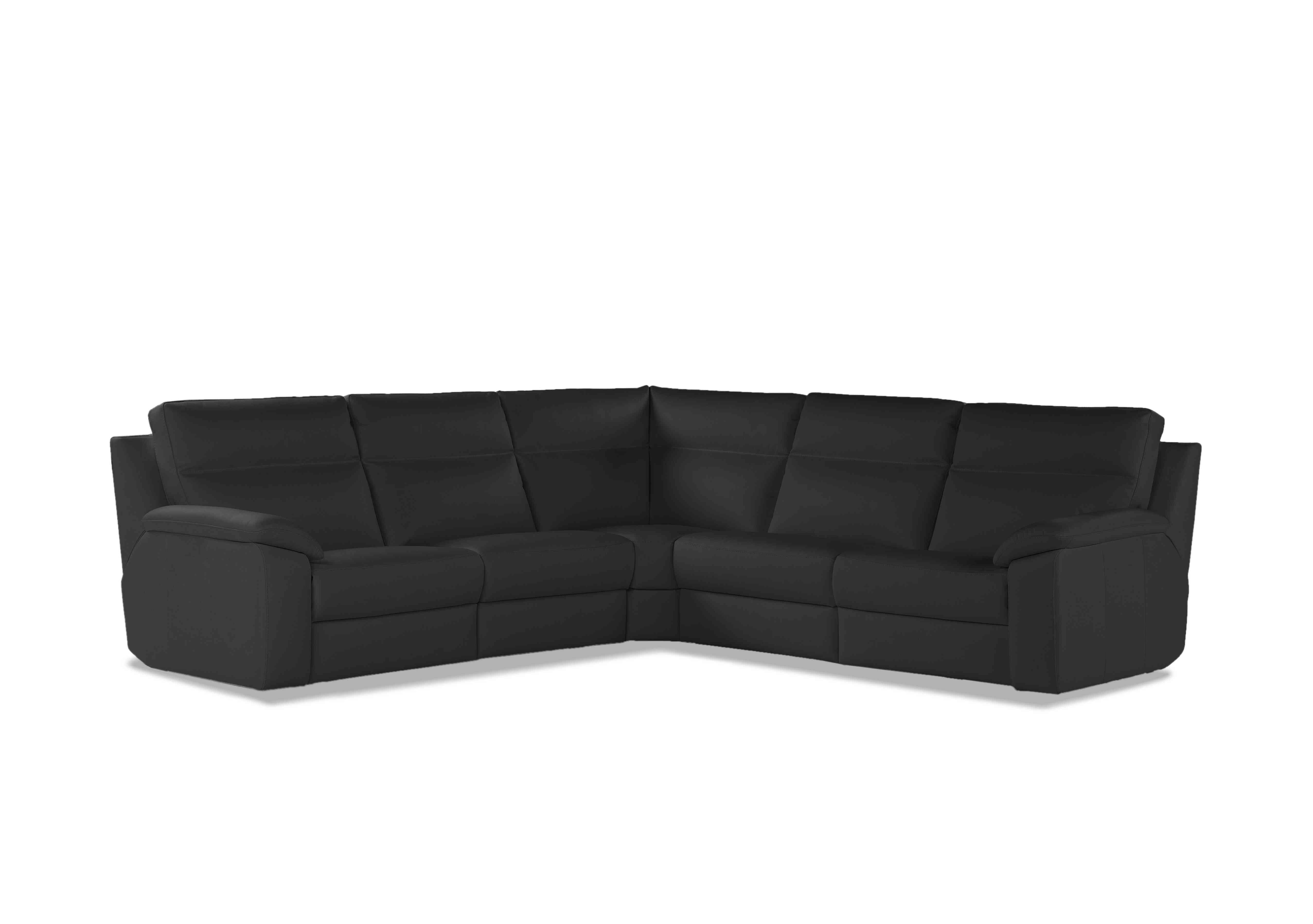 Pepino Large Leather Corner Sofa in 71 Torello Nero on Furniture Village