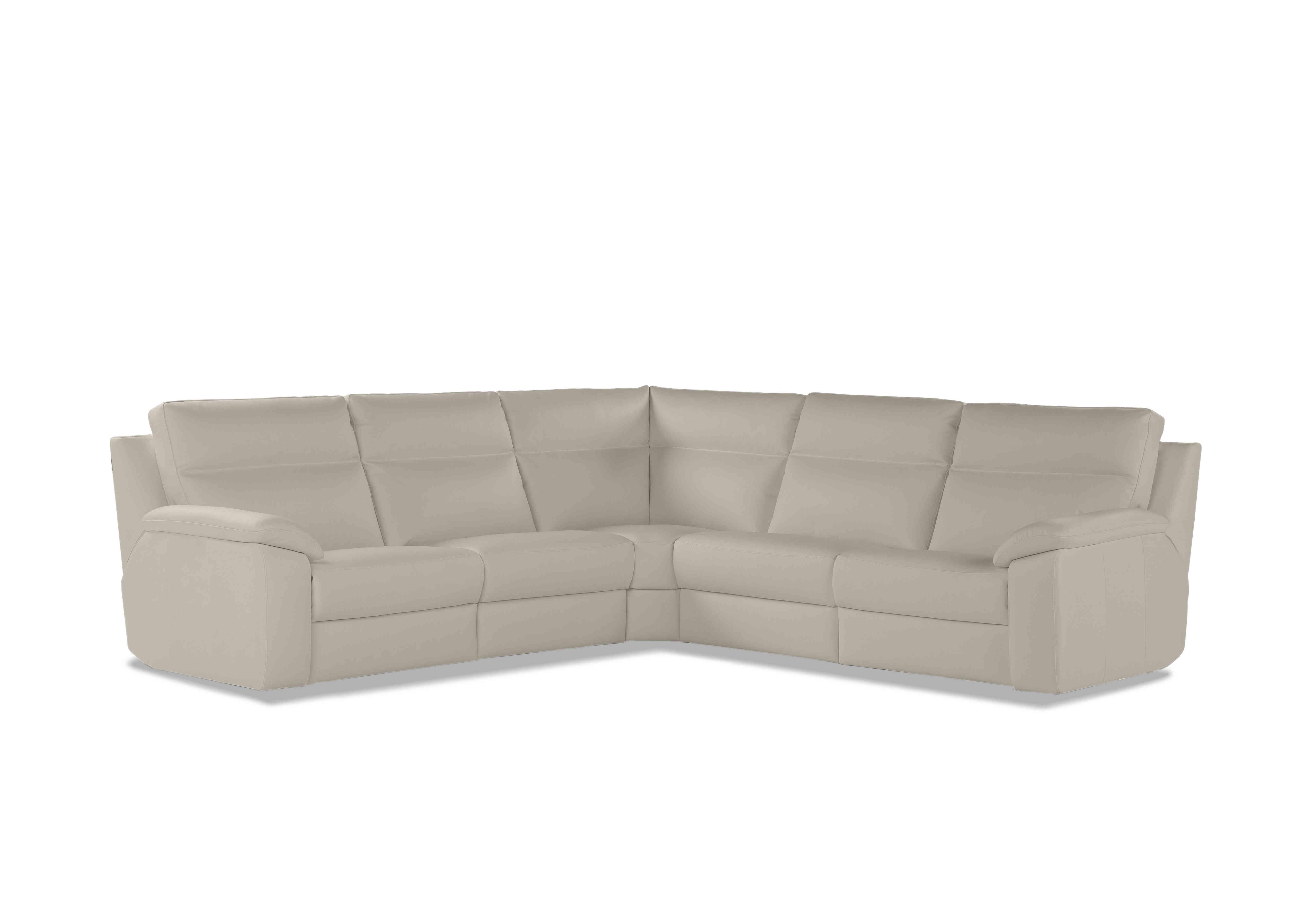 Pepino Large Leather Corner Sofa in Torello 371 Ice on Furniture Village