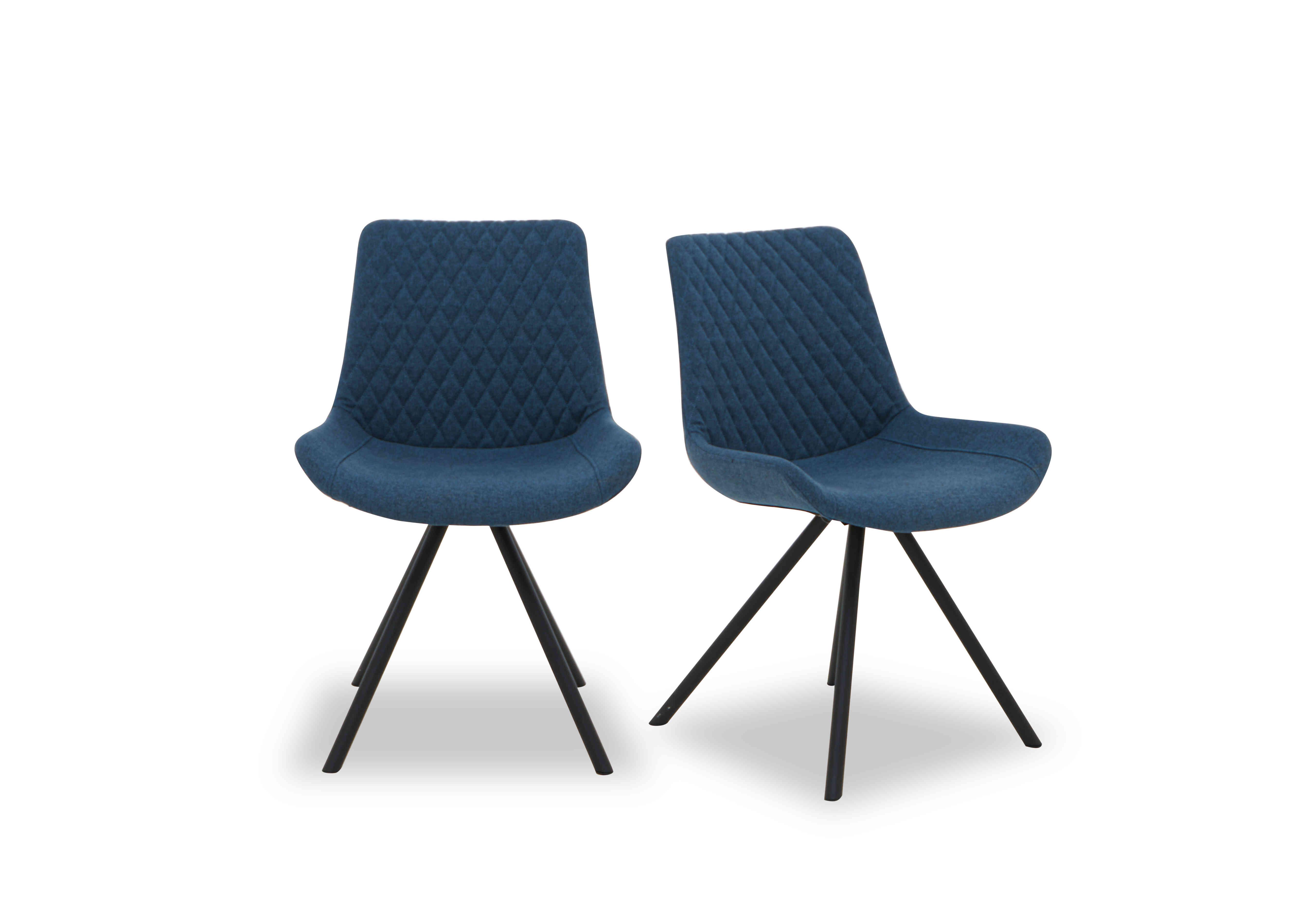 Ion Pair of Fabric Dining Chairs in Mineral Blue on Furniture Village