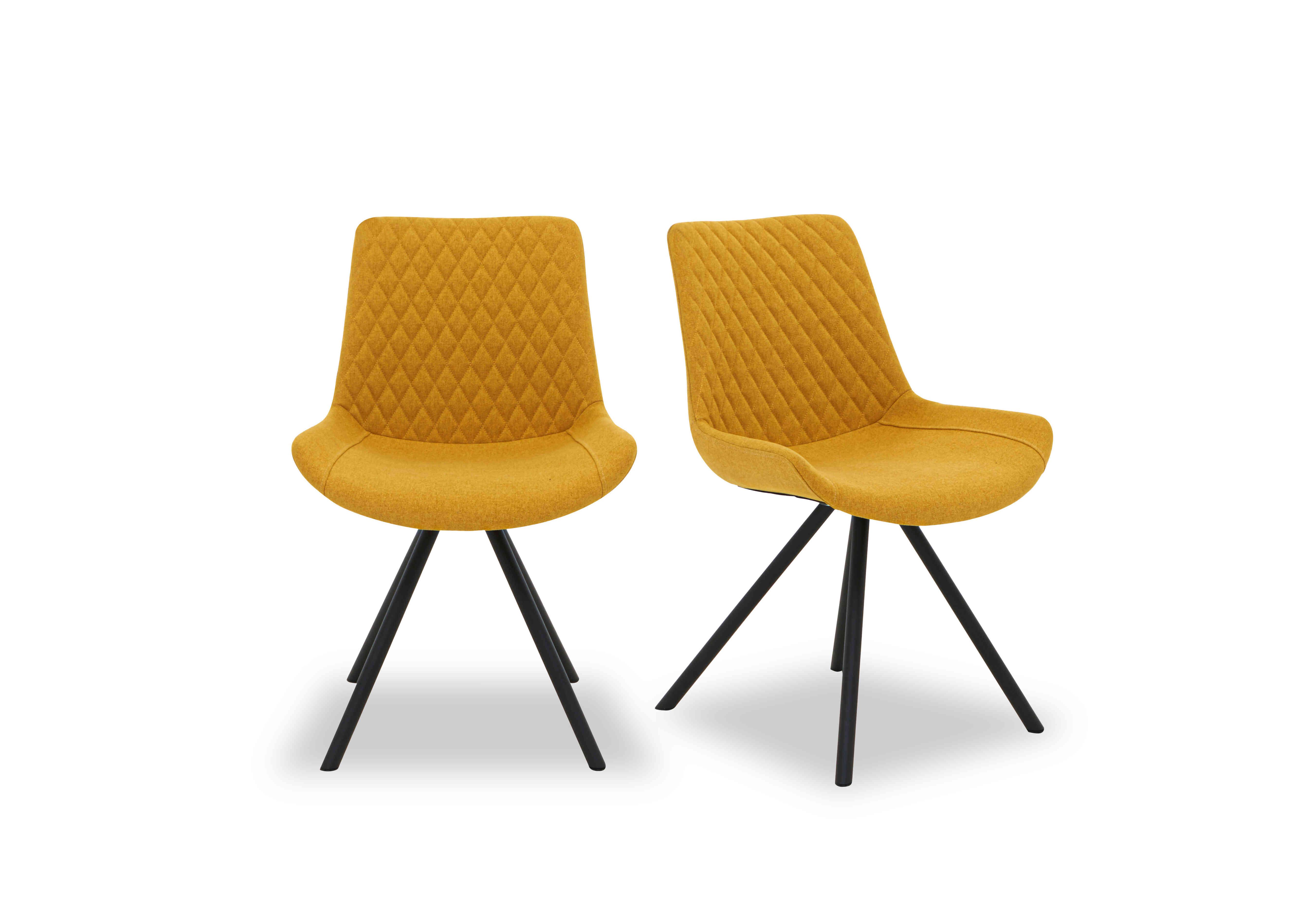 Ion Pair of Fabric Dining Chairs in Saffron on Furniture Village