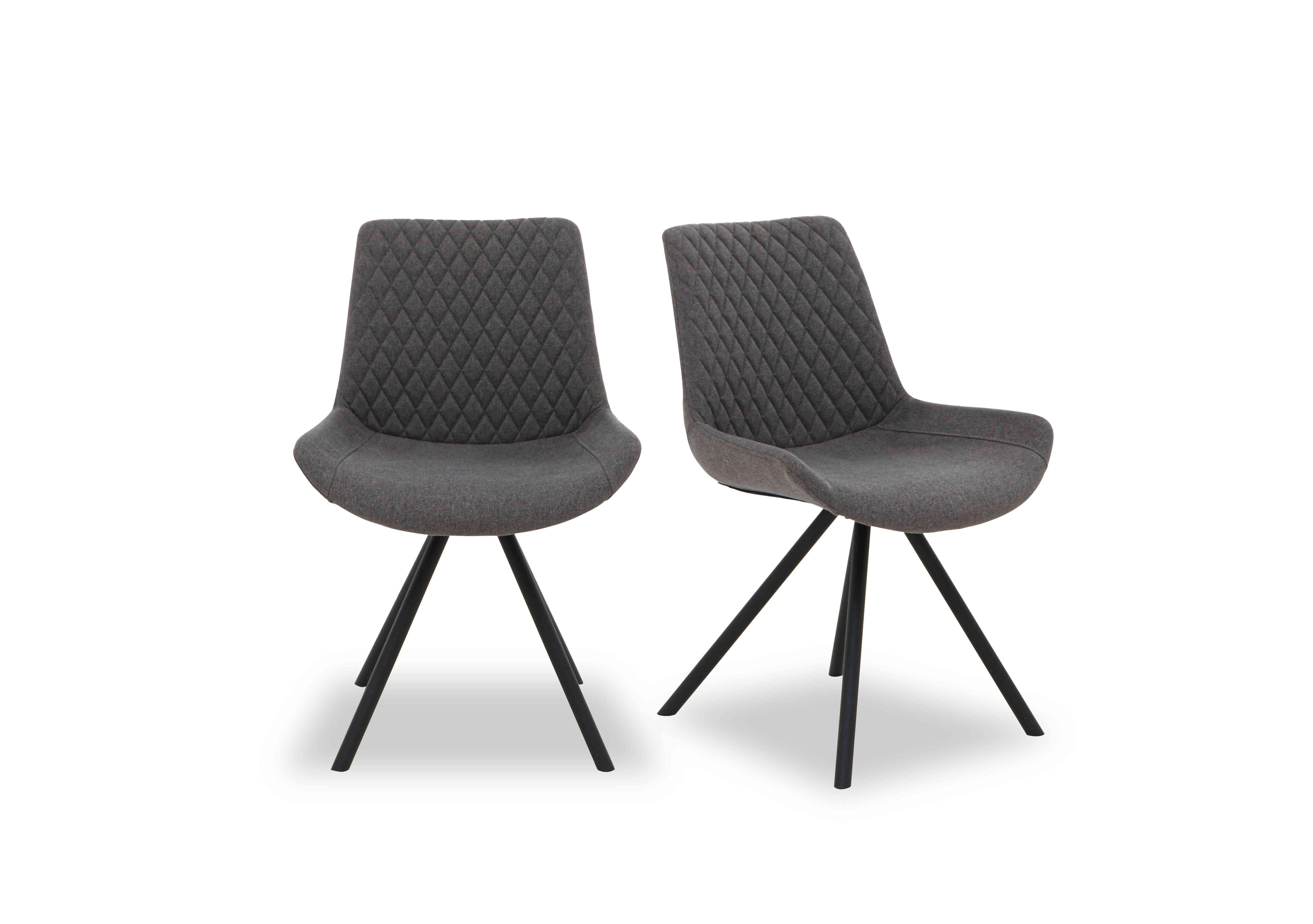 Ion Pair of Fabric Dining Chairs in Shadow Grey on Furniture Village