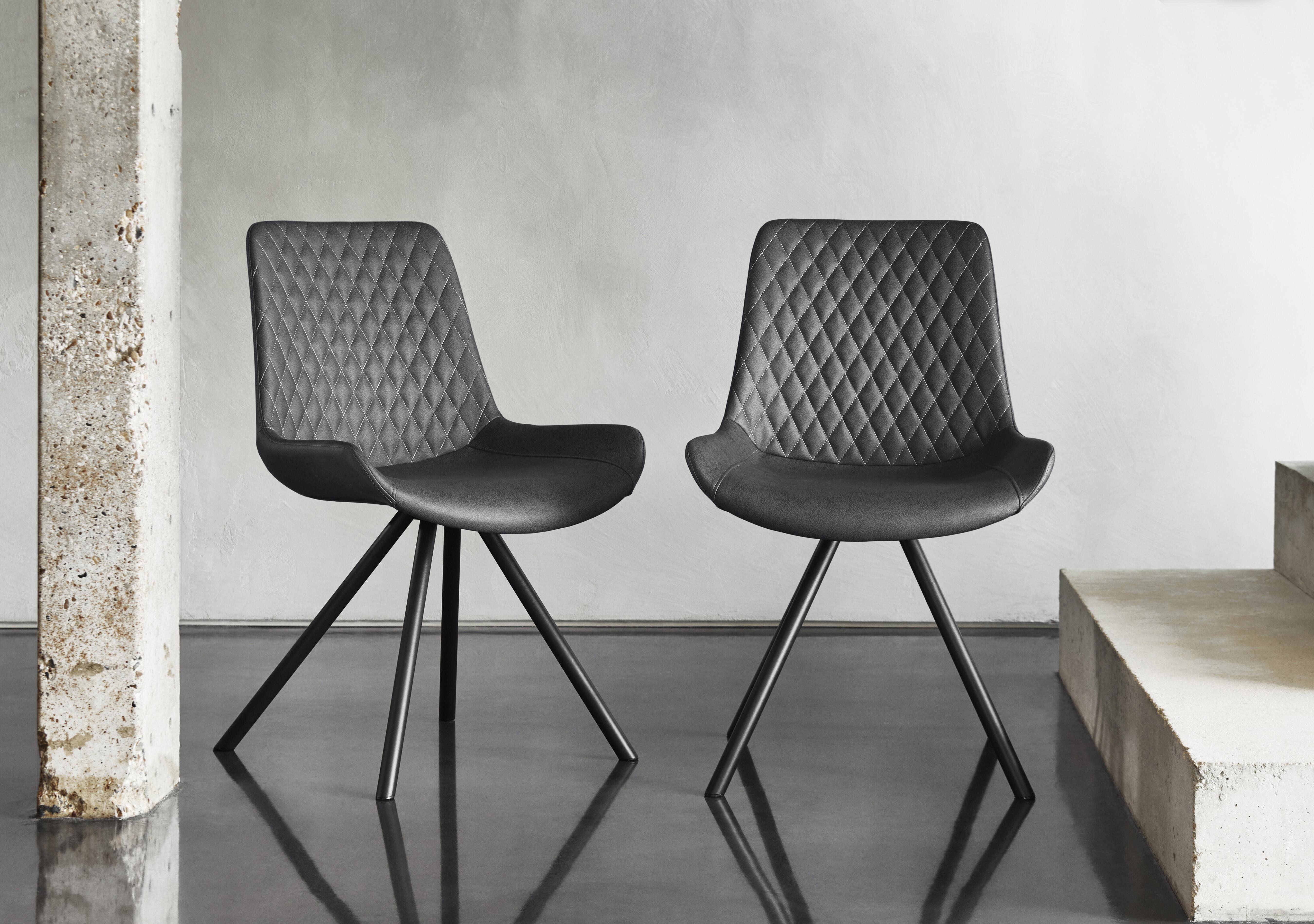 Ion Set of 4 Fabric Dining Chairs in Shadow Grey on Furniture Village