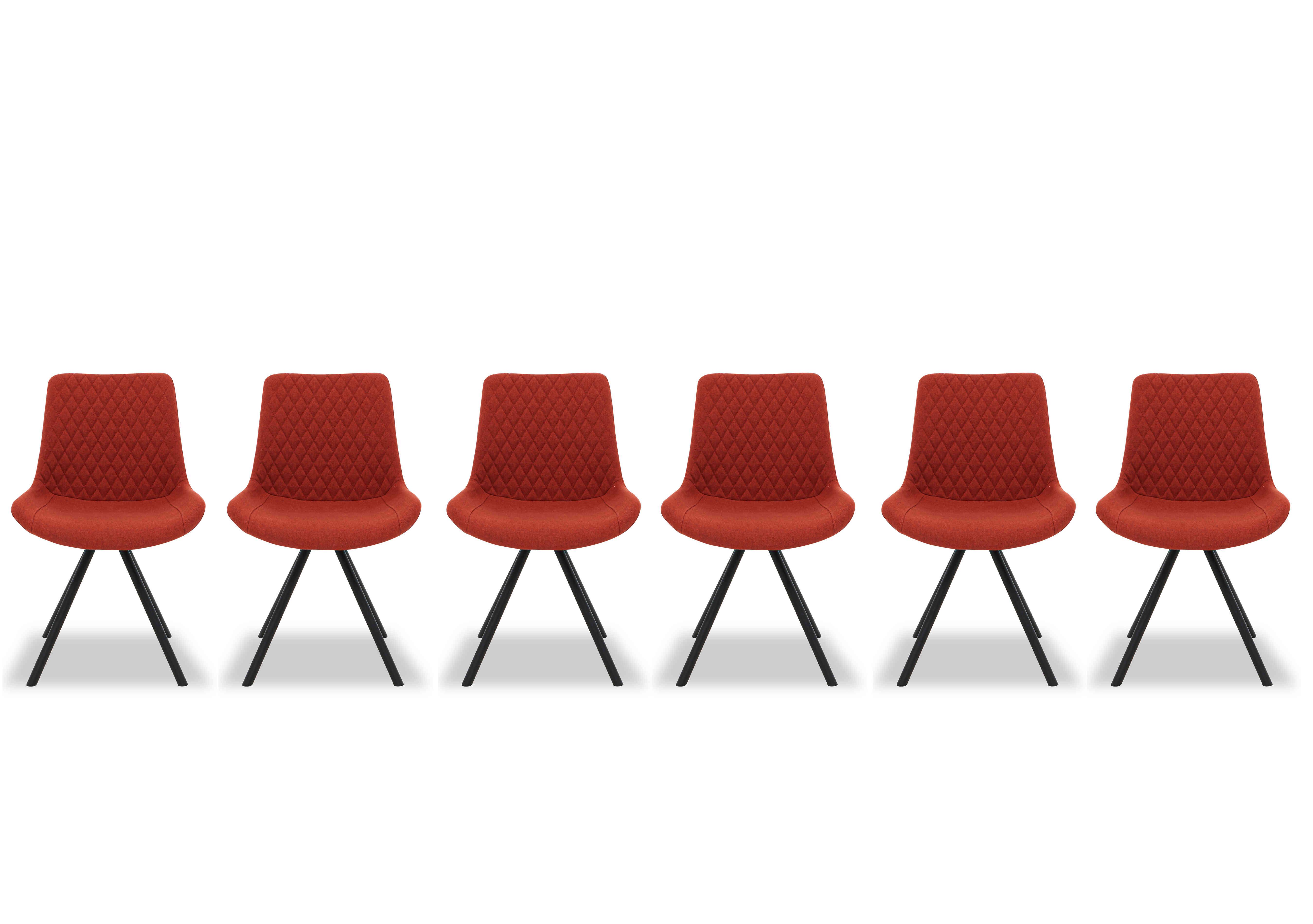 Ion Set of 6 Fabric Dining Chairs in Burnt Orange on Furniture Village