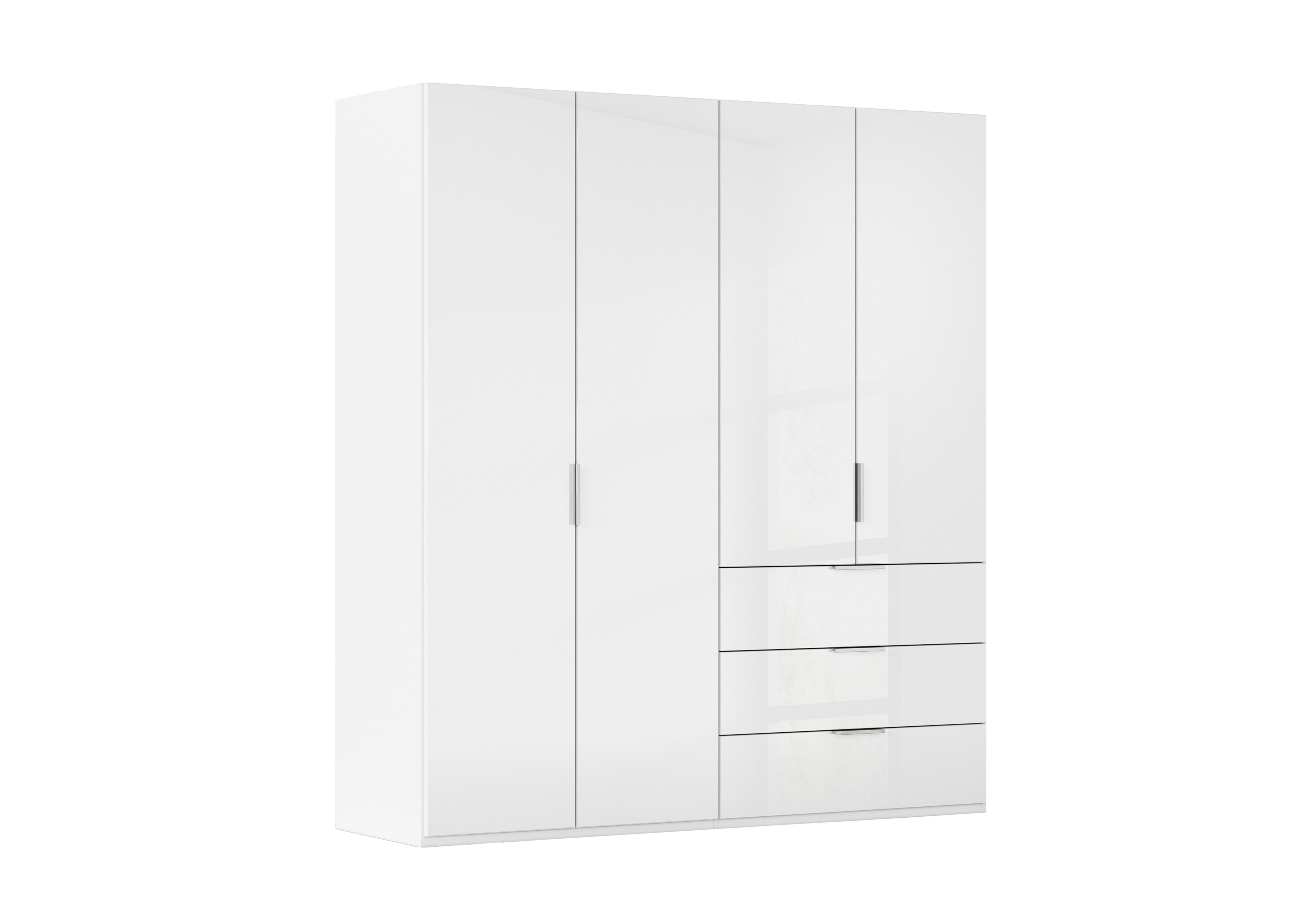 Formes 4 Door Bifold Combi Glass Wardrobe in A131b White White Front on Furniture Village