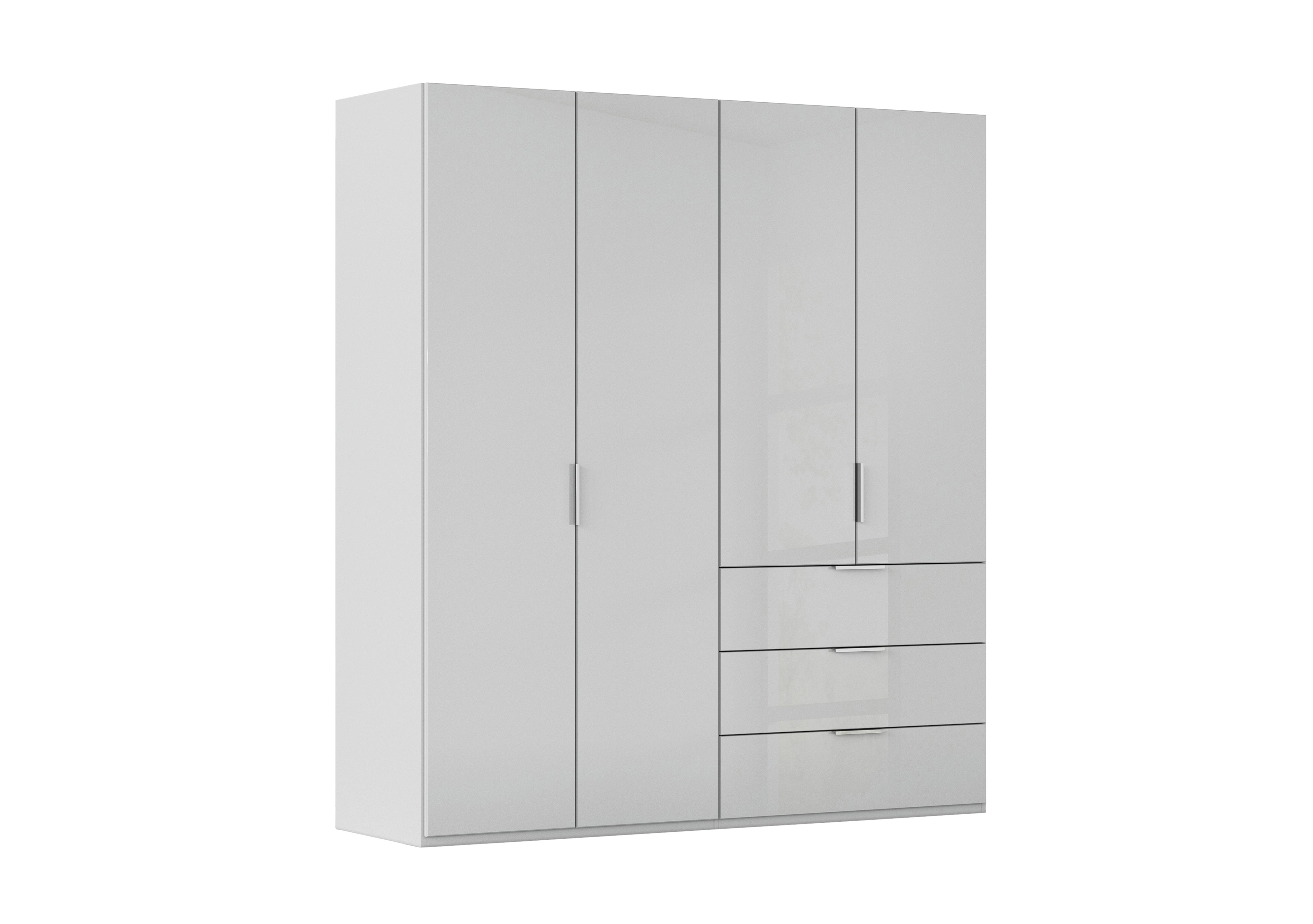 Formes 4 Door Bifold Combi Glass Wardrobe in A145b Silk Grey Silk Grey Frnt on Furniture Village