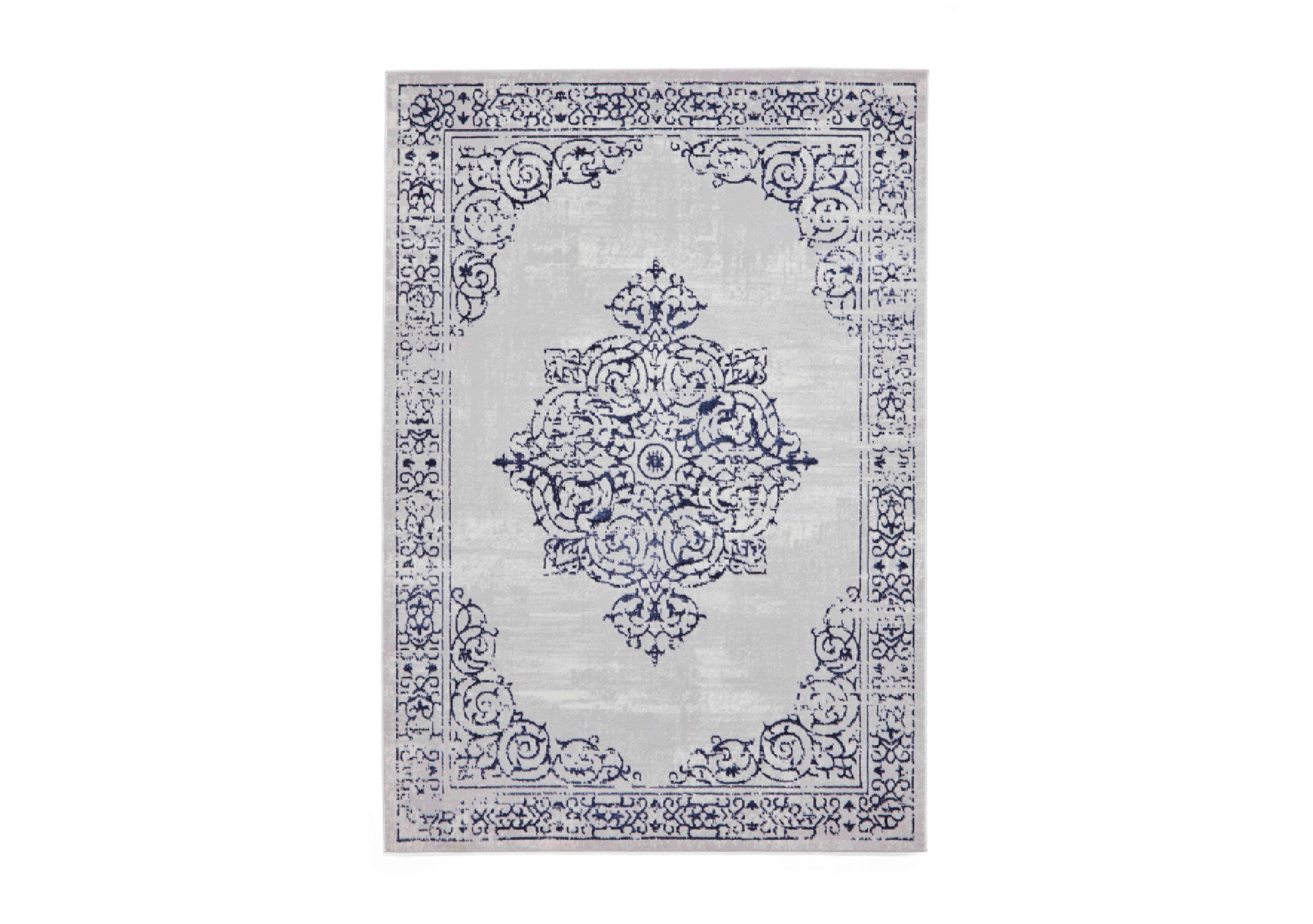 Dottie Rug in Blue And Silver on Furniture Village