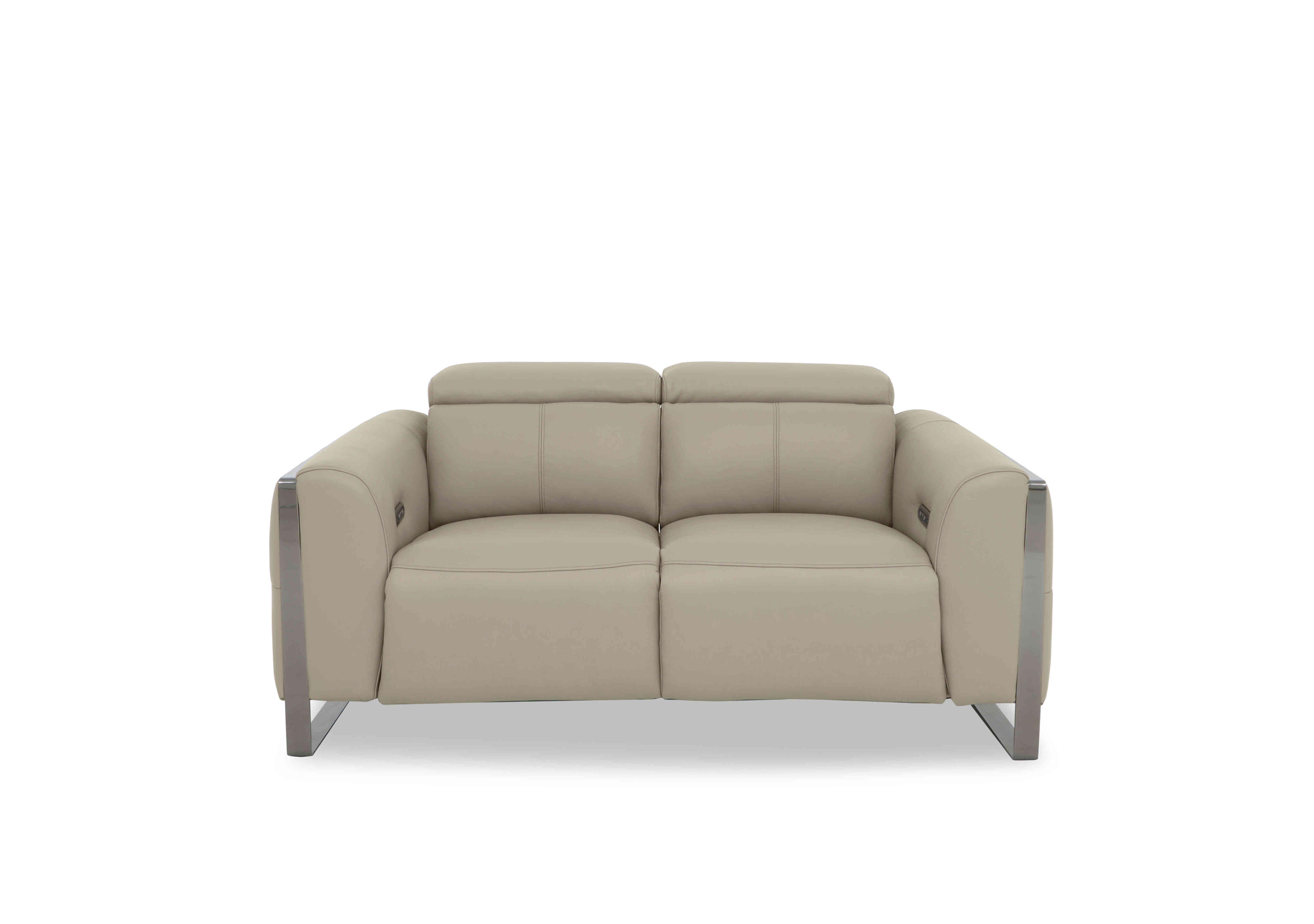 Gisella Leather 2 Seater Sofa in Cat-40/08 Oyster on Furniture Village