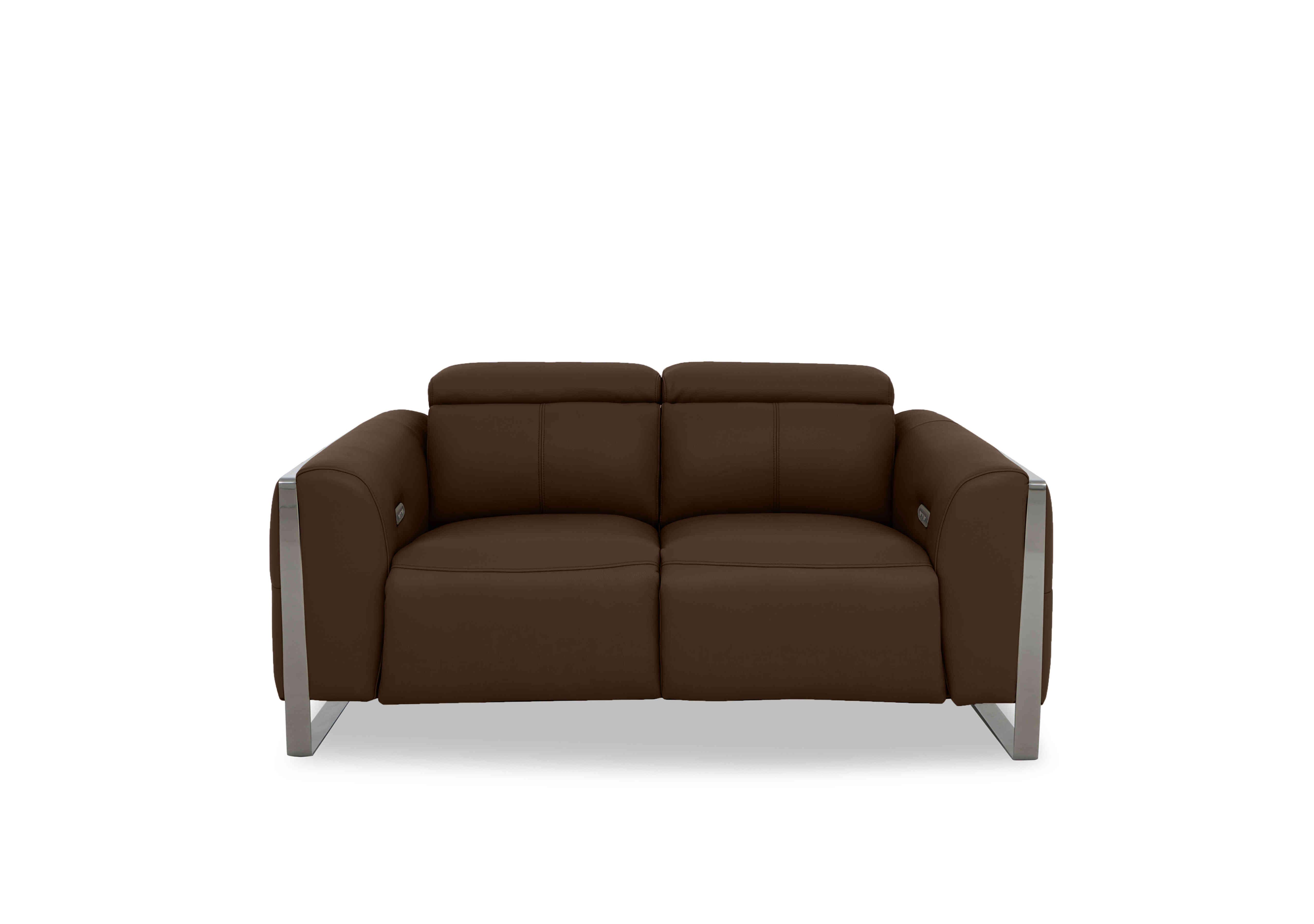 Gisella Leather 2 Seater Sofa in Cat-60/08 Chocolate on Furniture Village