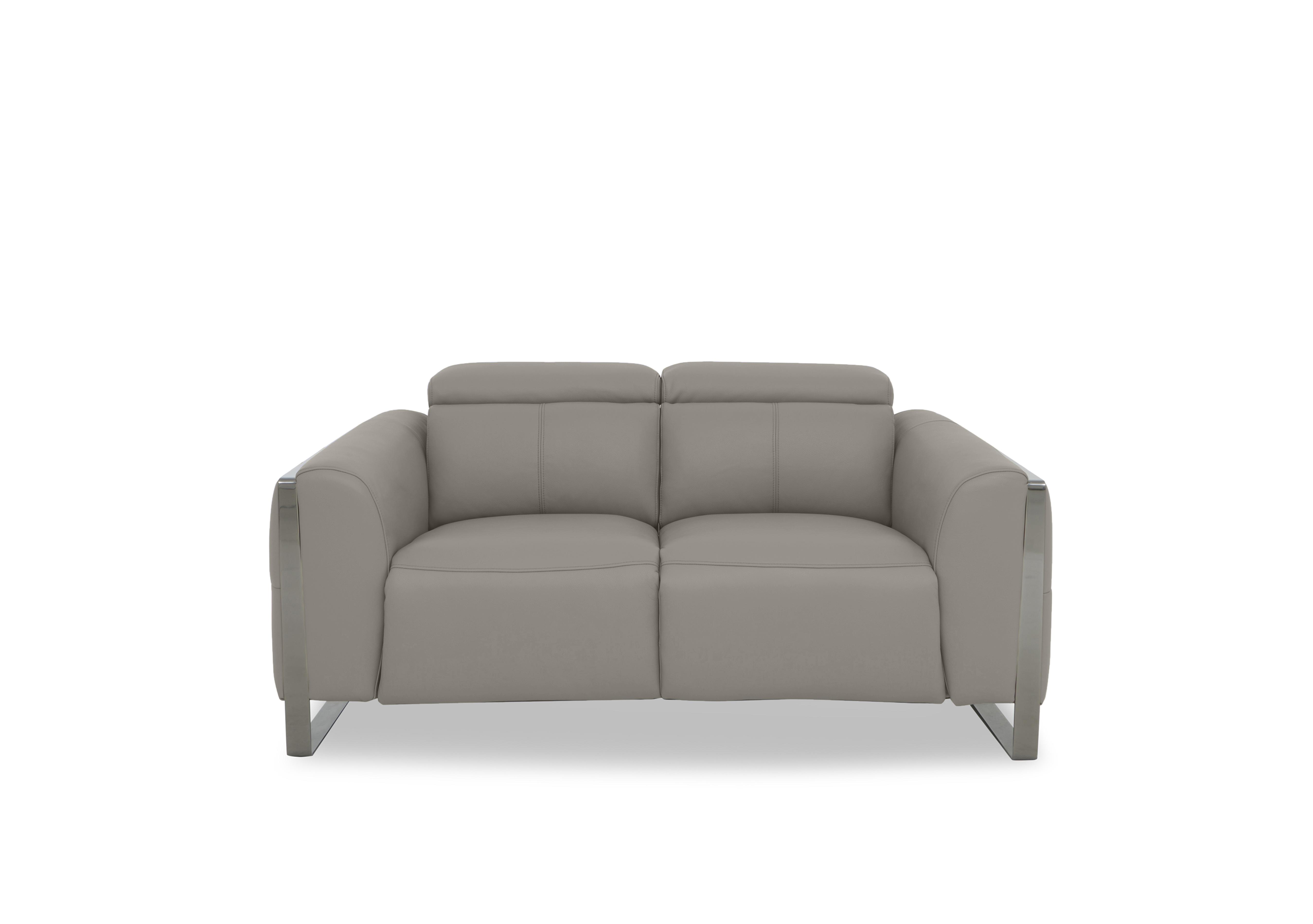 Gisella Leather 2 Seater Sofa in Cat-60/28 New Grey on Furniture Village