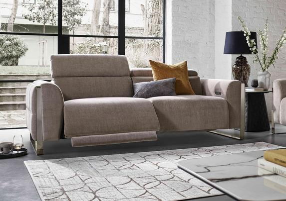 家具 Three seater couch Gianni Three Seater Sofa, Beige Woven Fabric | daals
