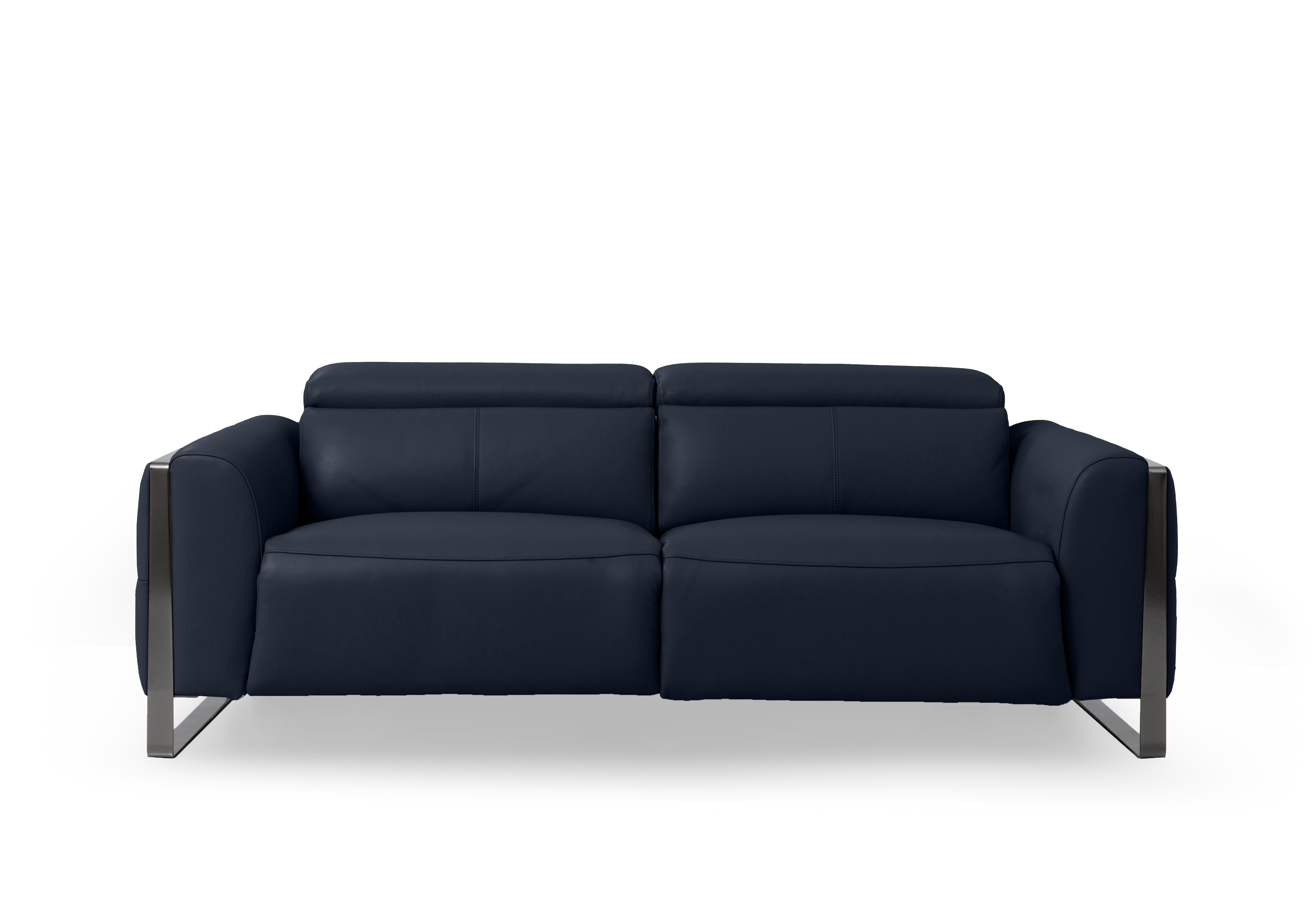 Gisella Leather 3 Seater Sofa in Cat-40/09 Peacock on Furniture Village