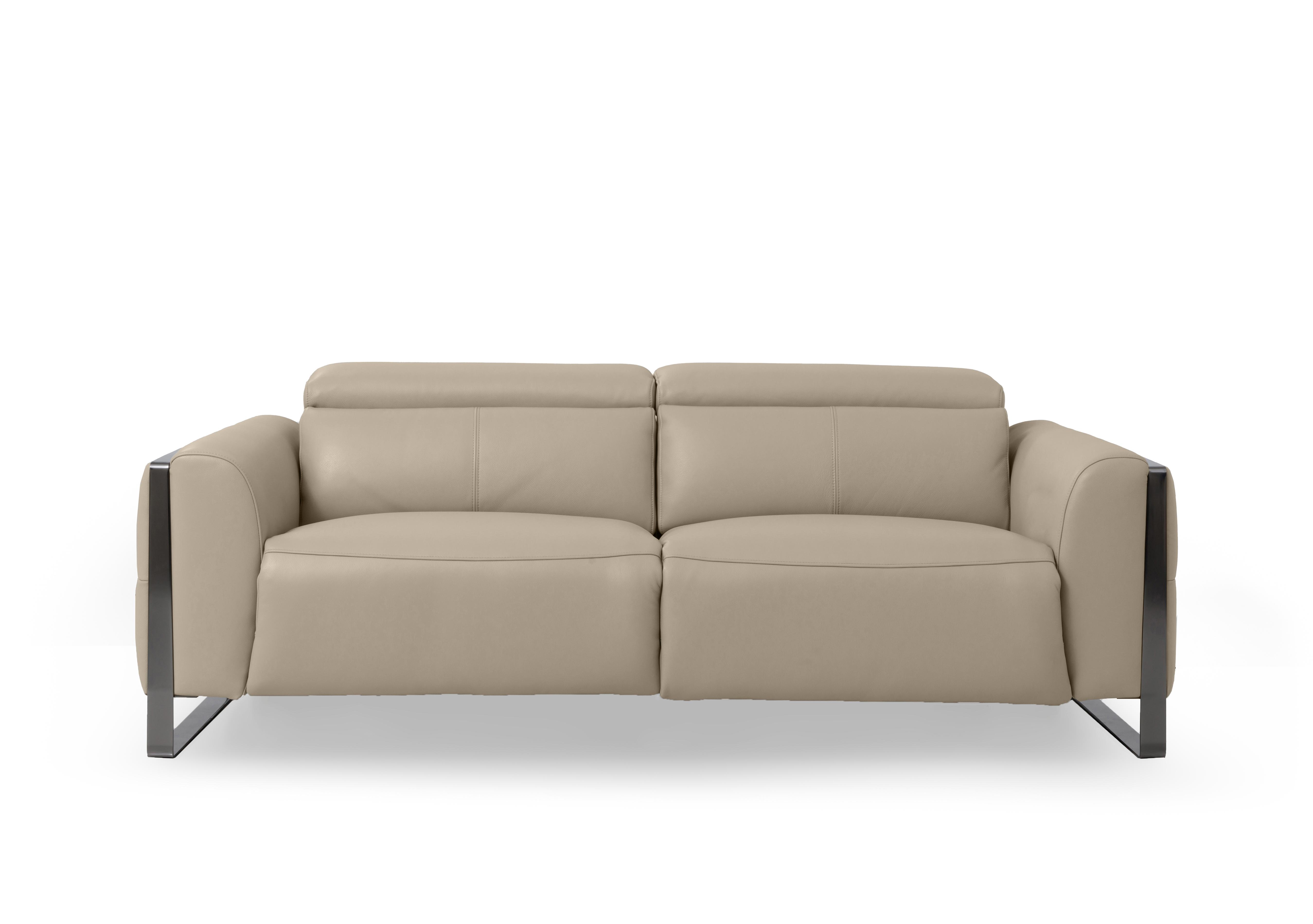 Gisella Leather 3 Seater Sofa in Cat-40/08 Oyster on Furniture Village
