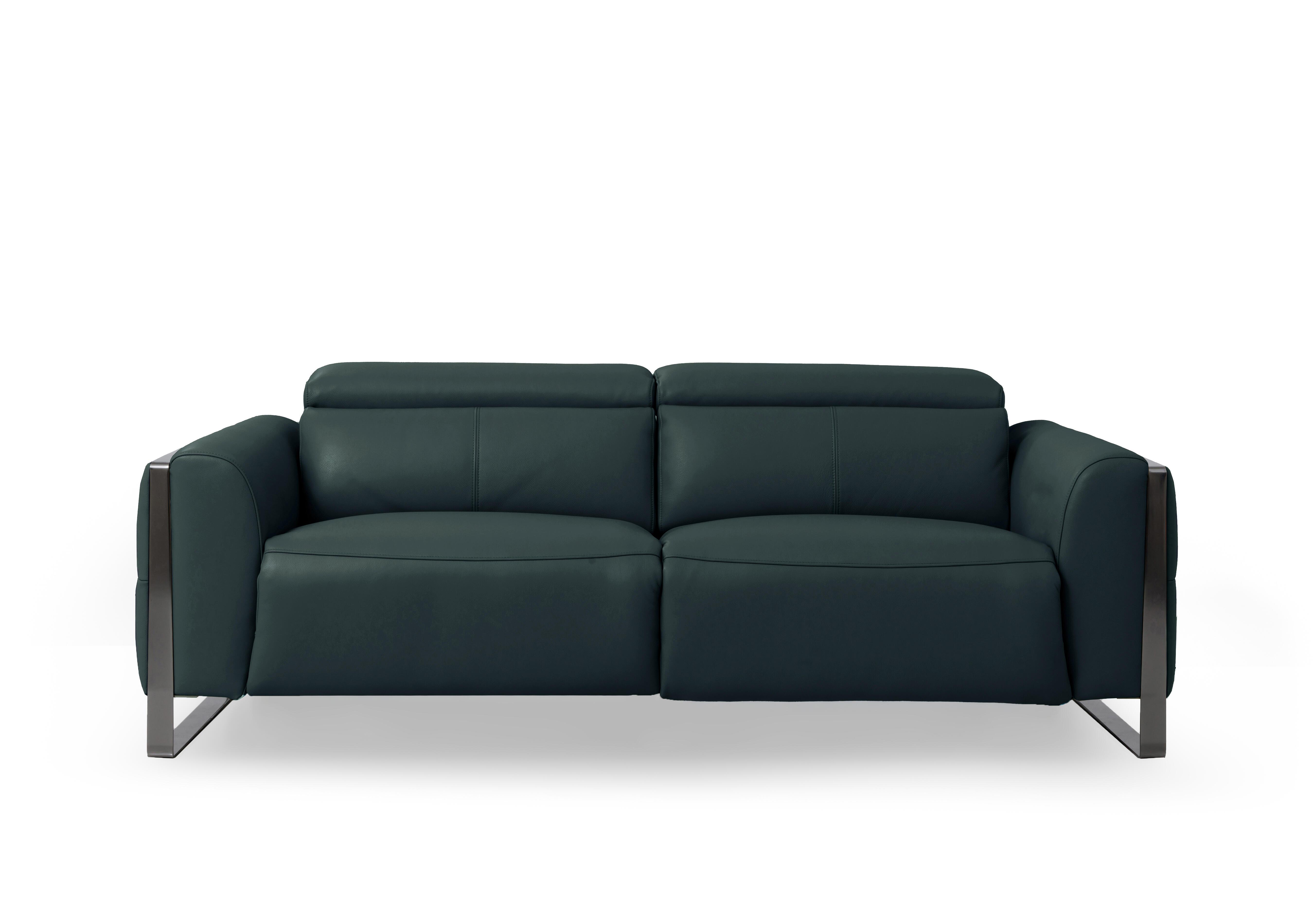Gisella Leather 3 Seater Sofa in Cat-40/09 Peacock on Furniture Village
