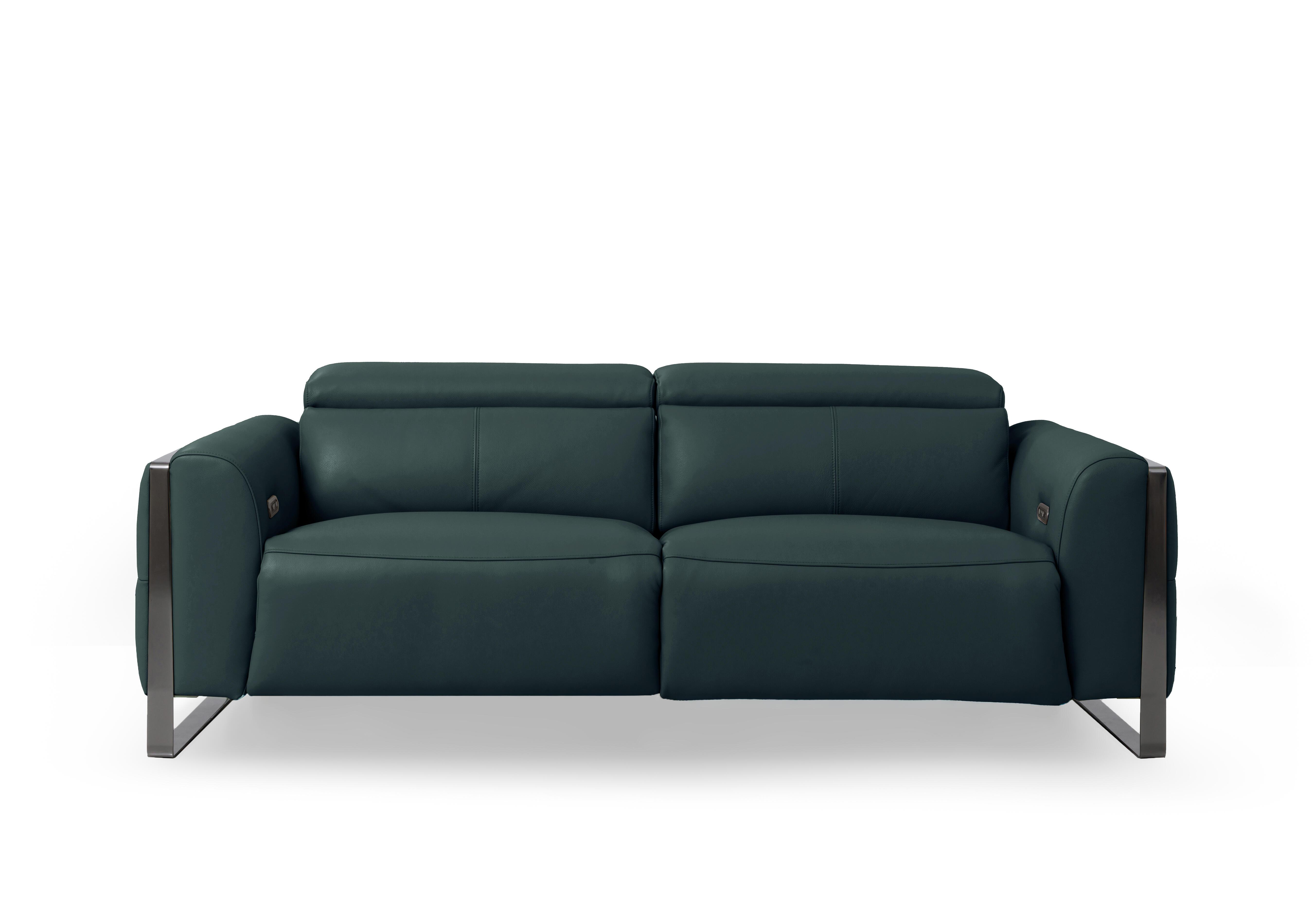 Gisella Leather 3 Seater Sofa in Cat-40/09 Peacock on Furniture Village
