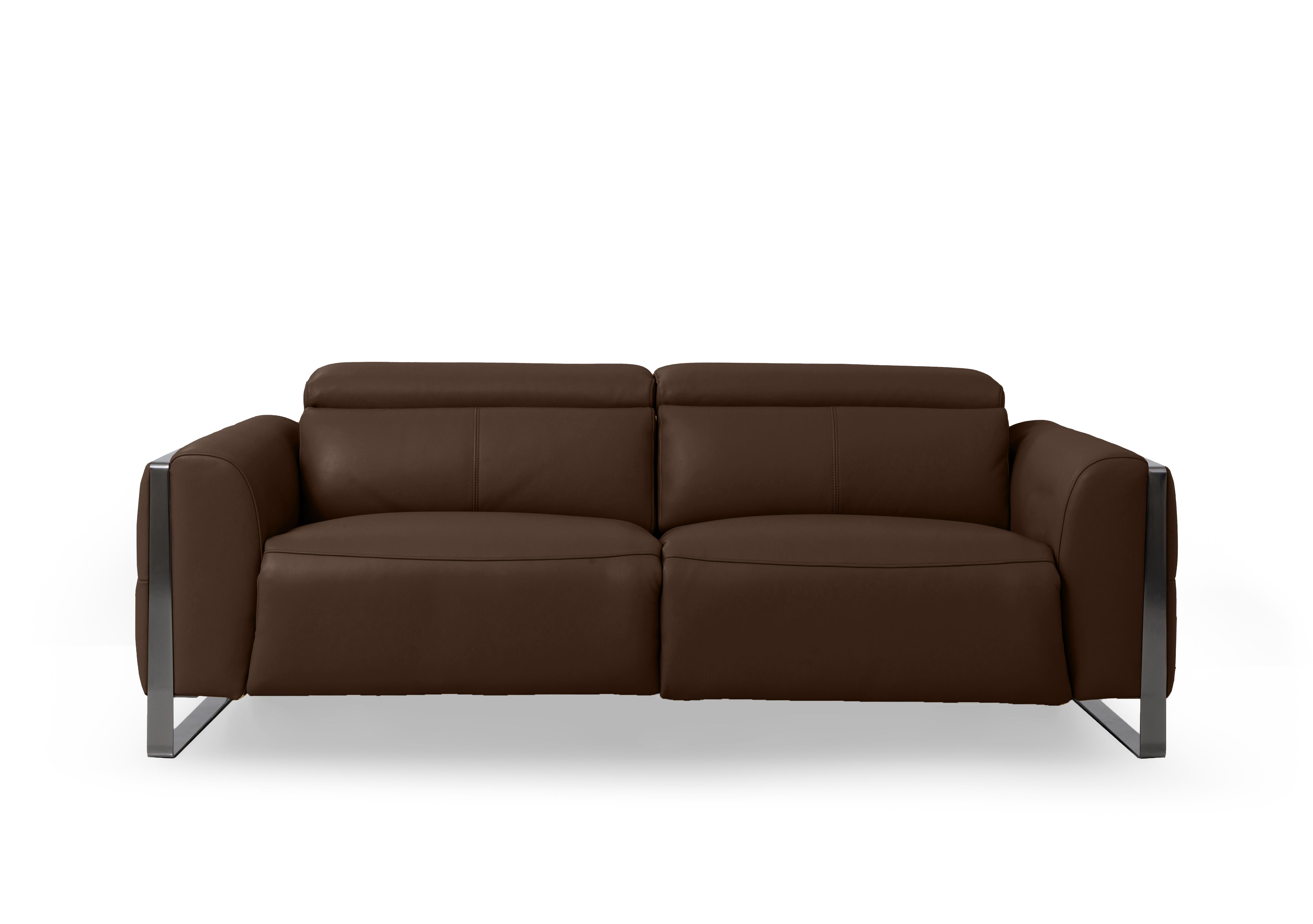 Gisella Leather 3 Seater Sofa in Cat-60/08 Chocolate on Furniture Village