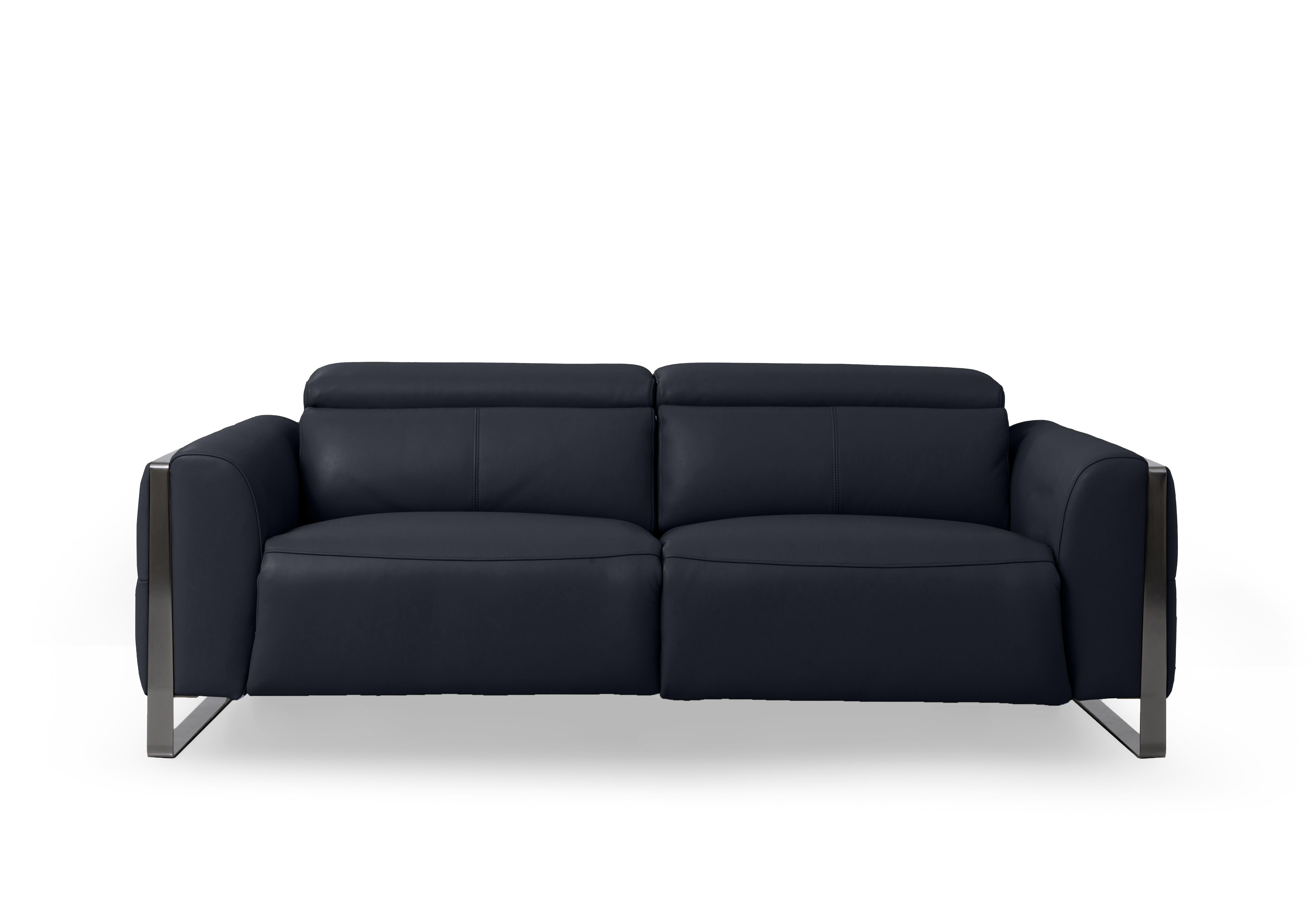 Gisella Leather 3 Seater Sofa in Cat-60/24 Navy on Furniture Village