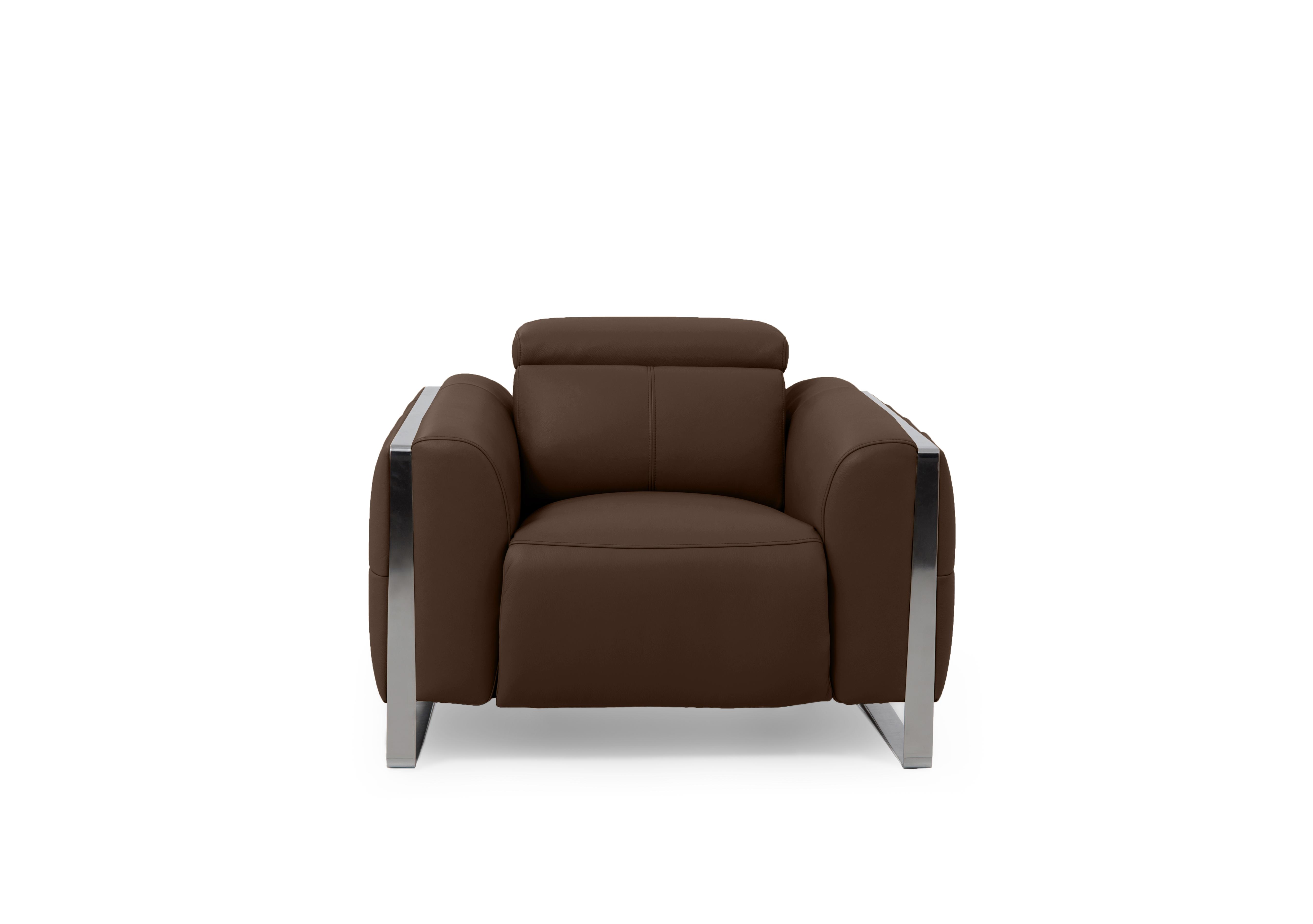 Gisella Leather Chair in Cat-60/08 Chocolate on Furniture Village