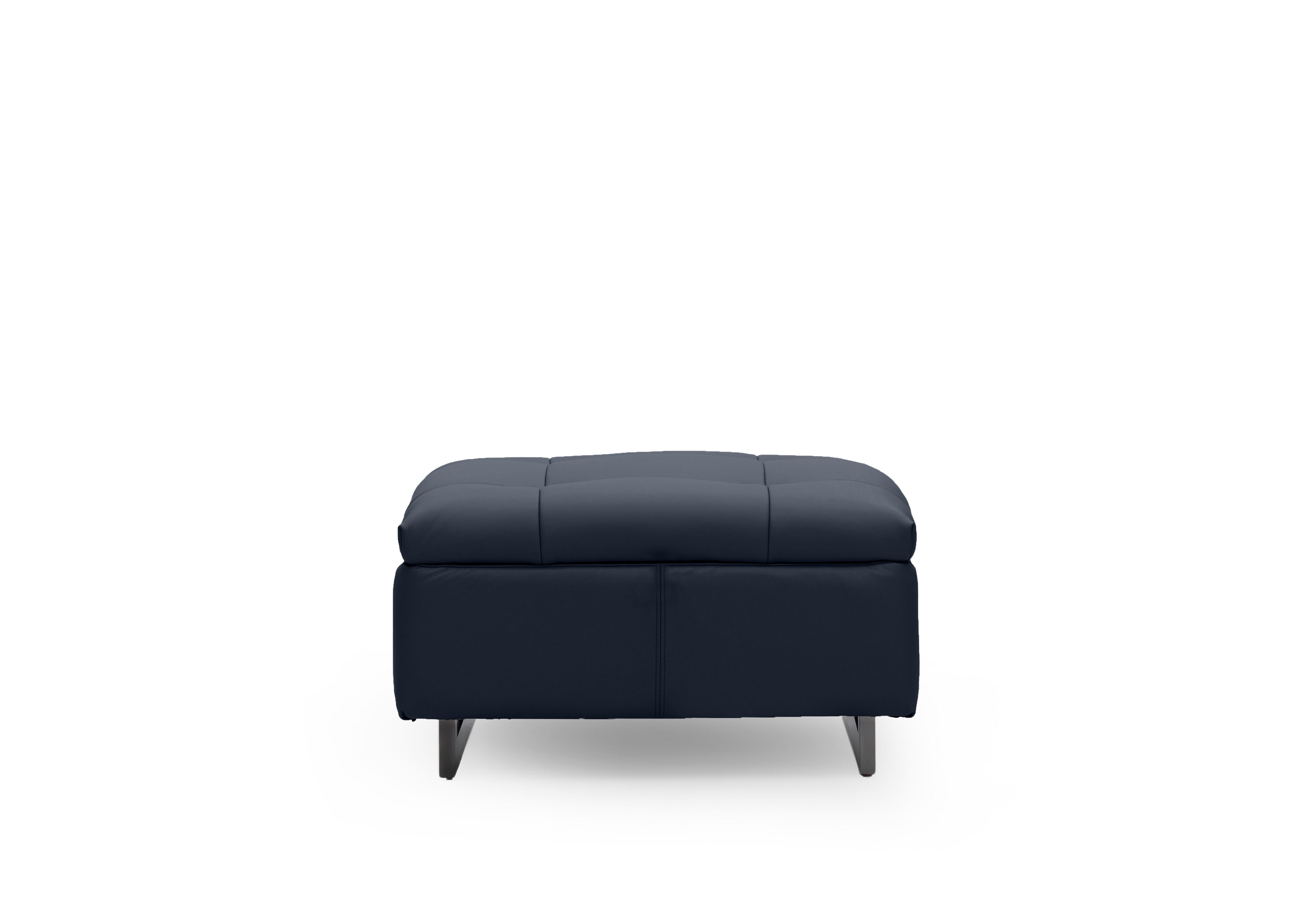 Gisella Leather Large Footstool in Cat-40/09 Peacock on Furniture Village