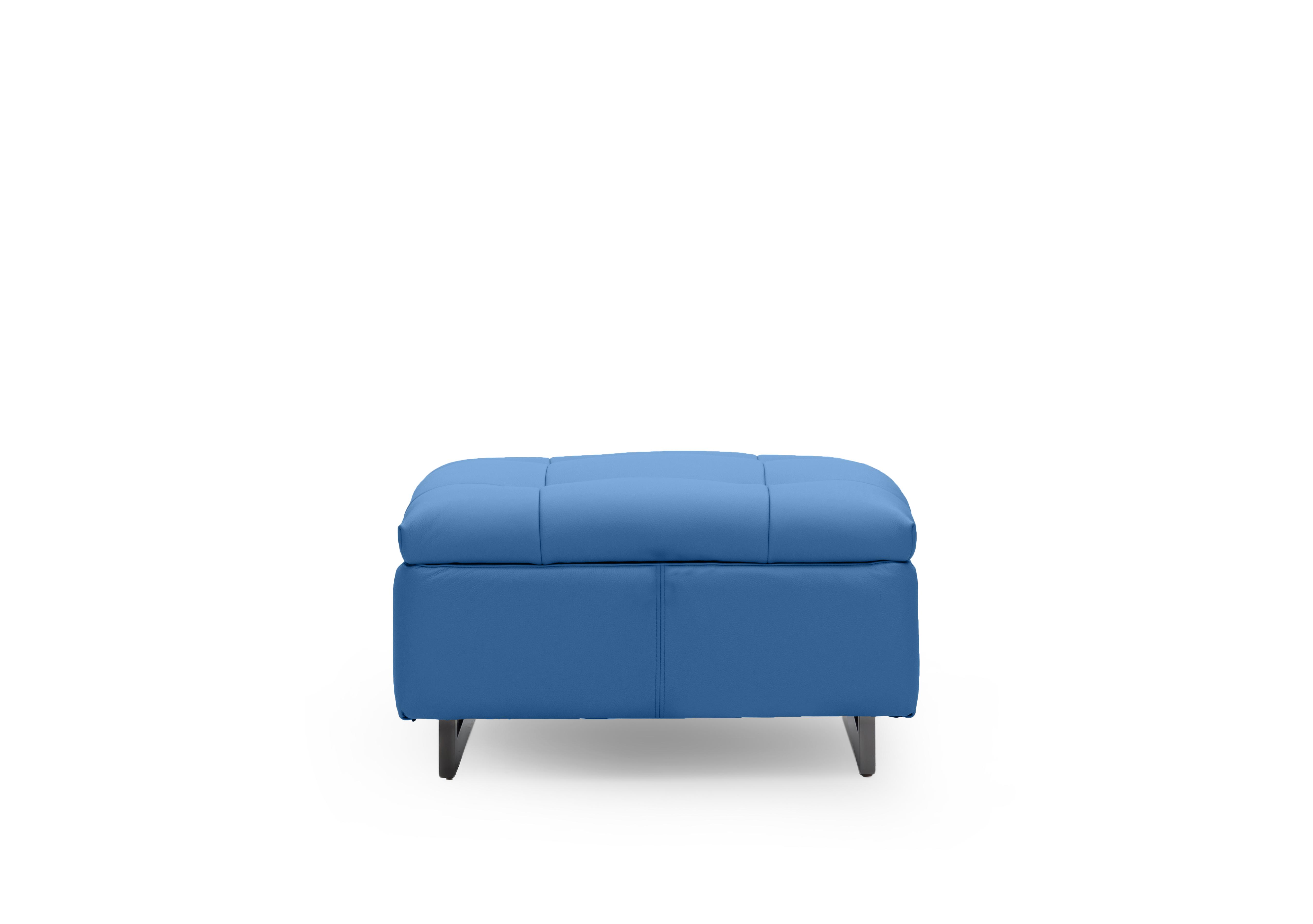 Gisella Leather Large Footstool in Cat-40/12 Aegean on Furniture Village