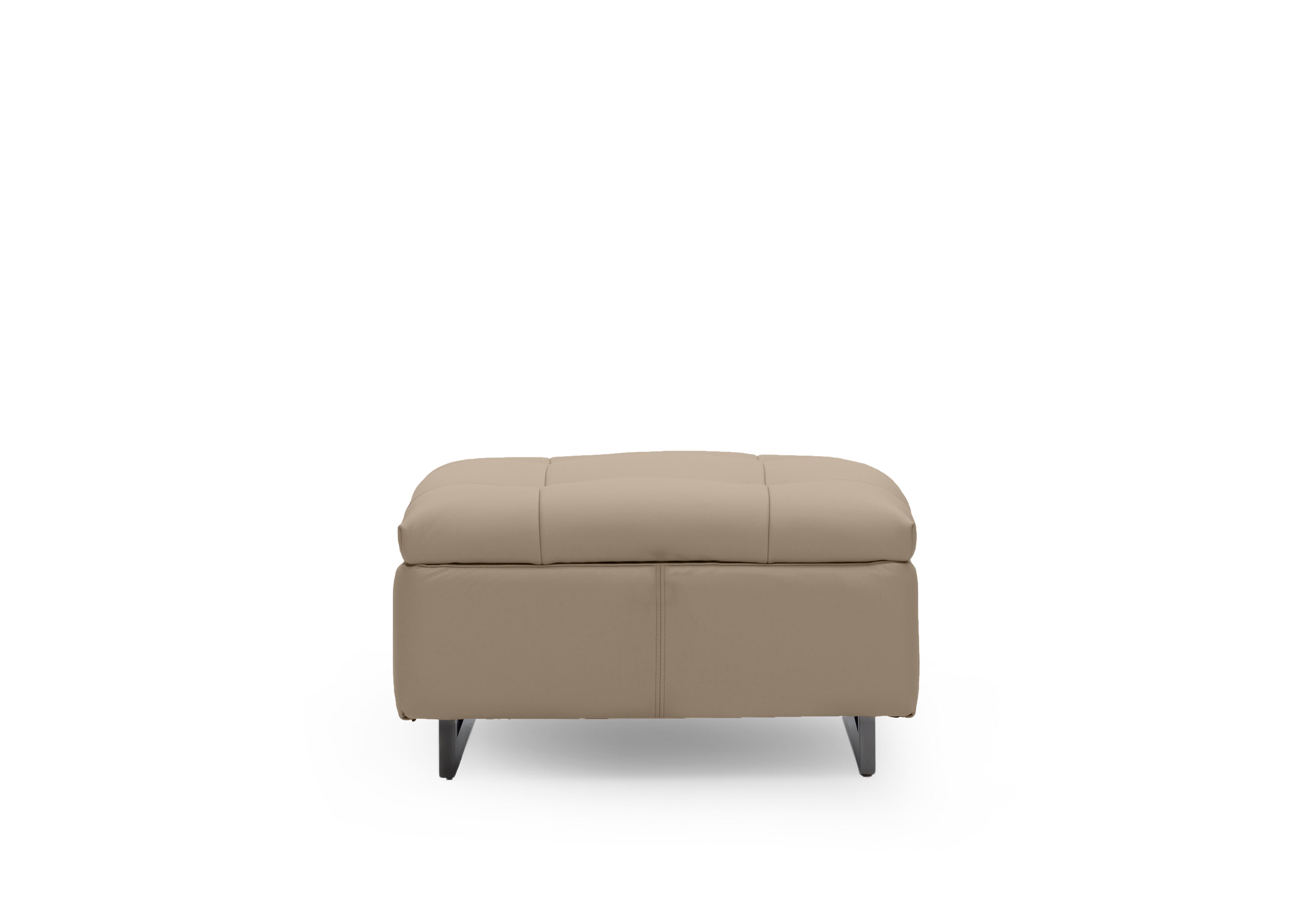 Gisella Leather Large Footstool in Cat-60/06 Barley on Furniture Village
