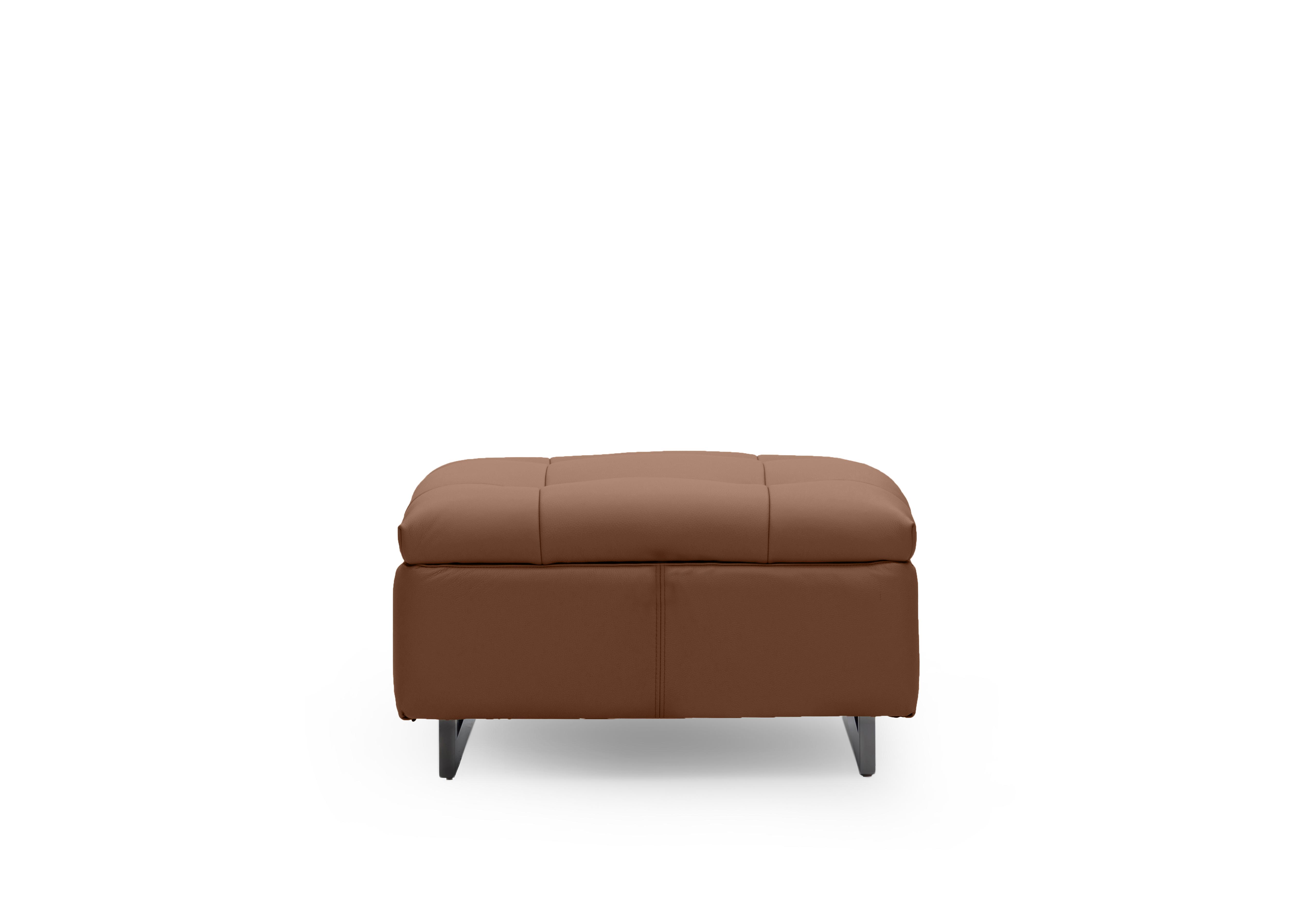 Gisella Leather Large Footstool in Cat-60/07 Butterscotch on Furniture Village