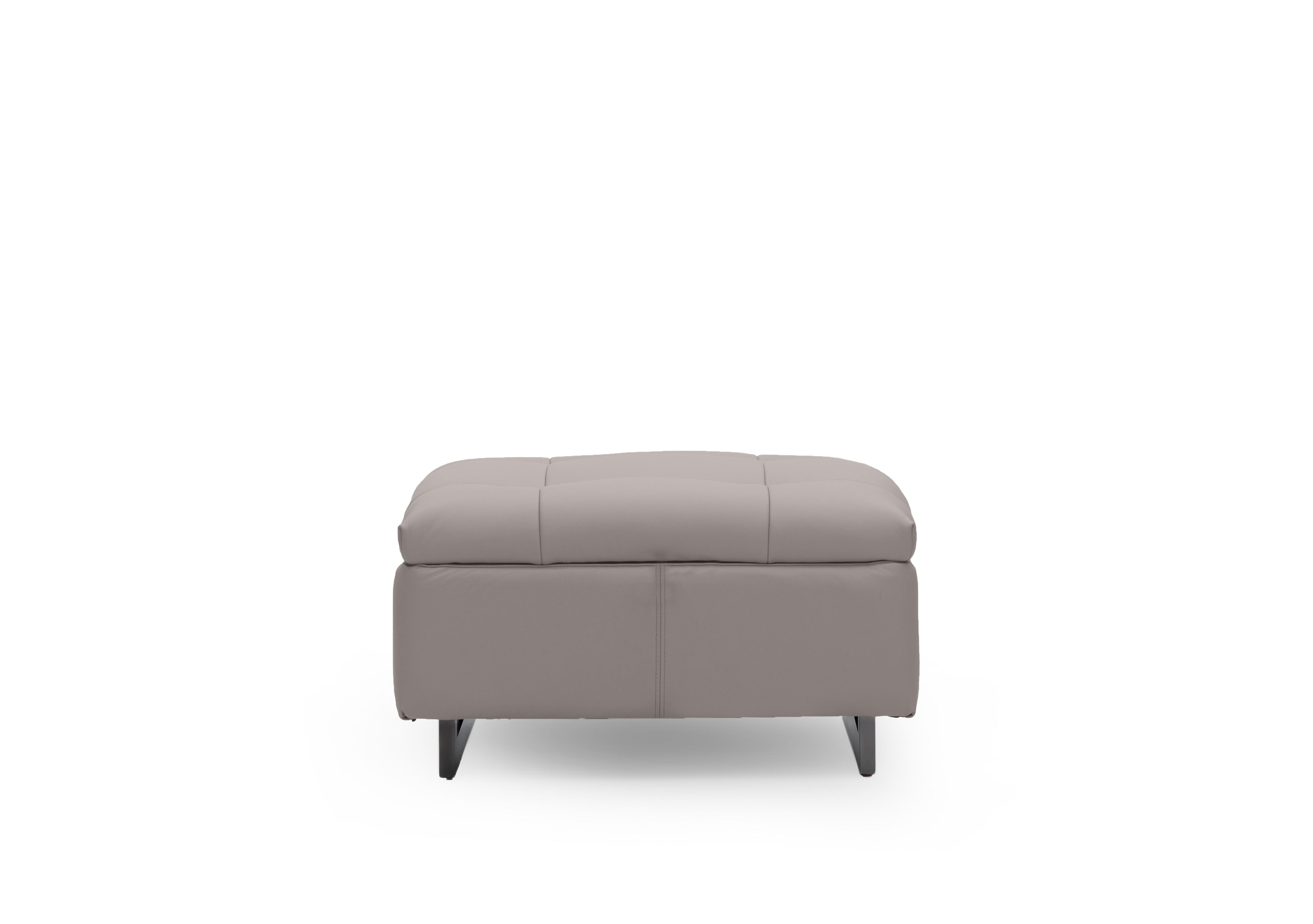 Gisella Leather Large Footstool in Cat-60/23 Lead Grey on Furniture Village