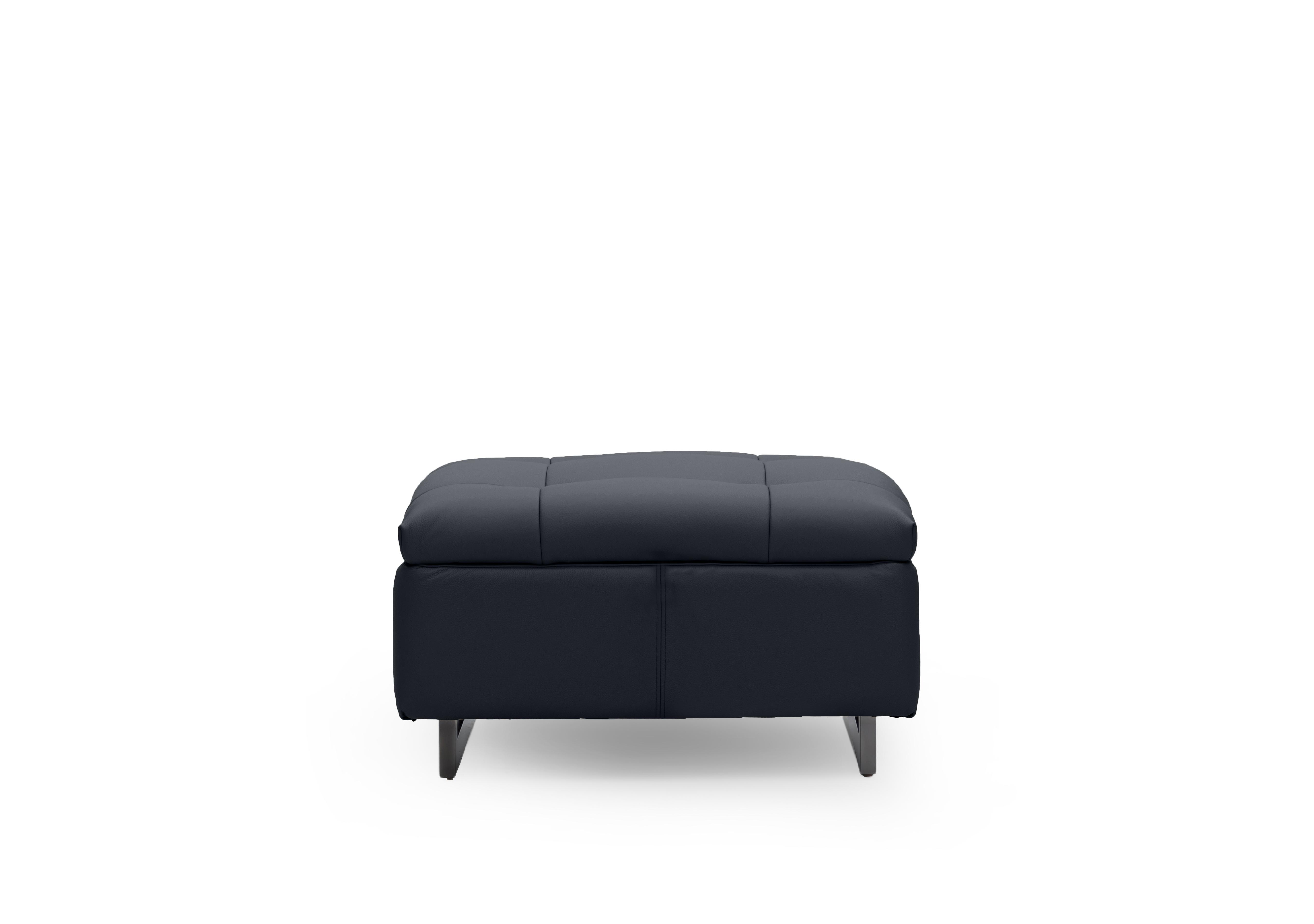 Gisella Leather Large Footstool in Cat-60/24 Navy on Furniture Village