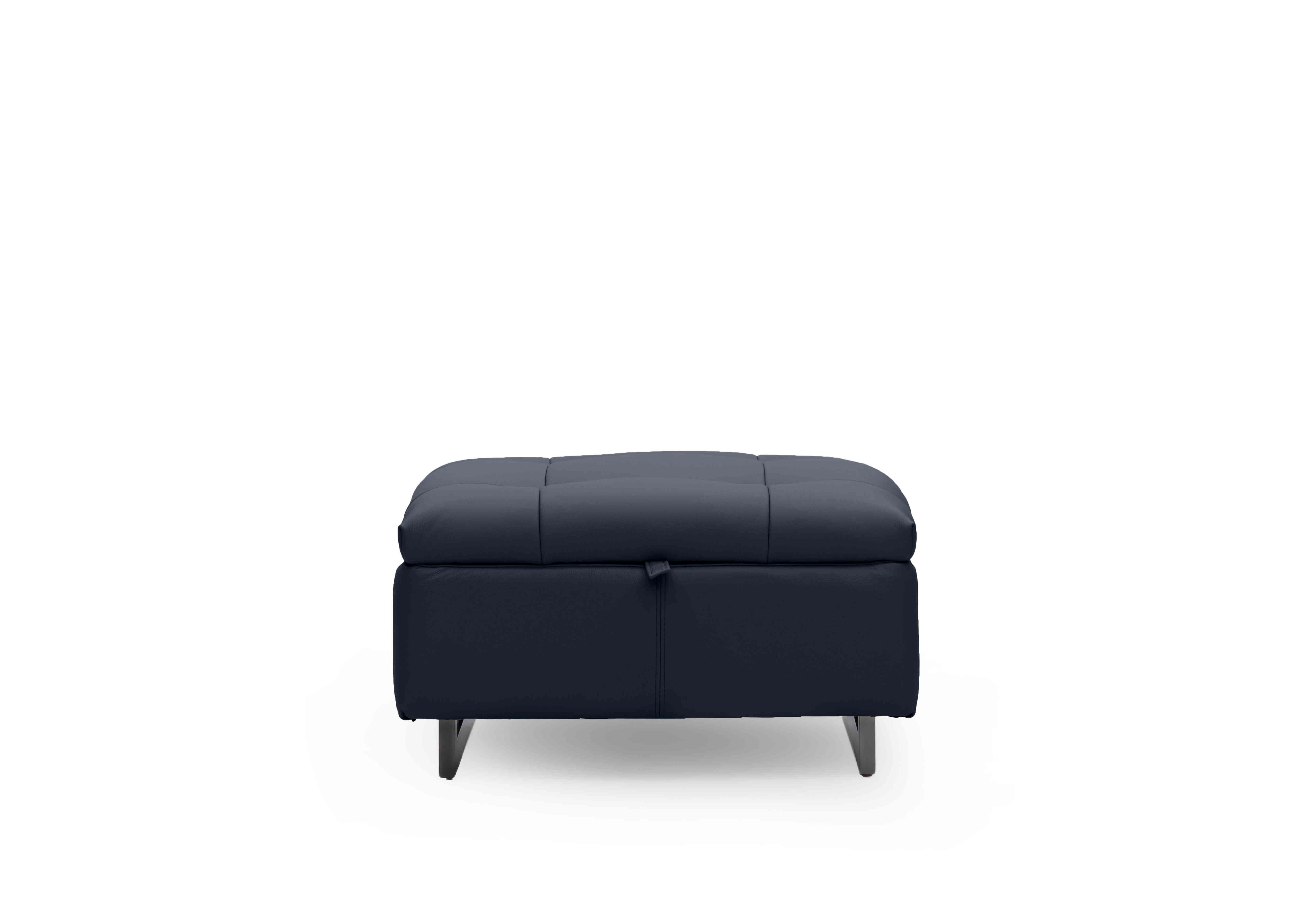 Gisella Leather Storage Footstool in Cat-40/09 Peacock on Furniture Village