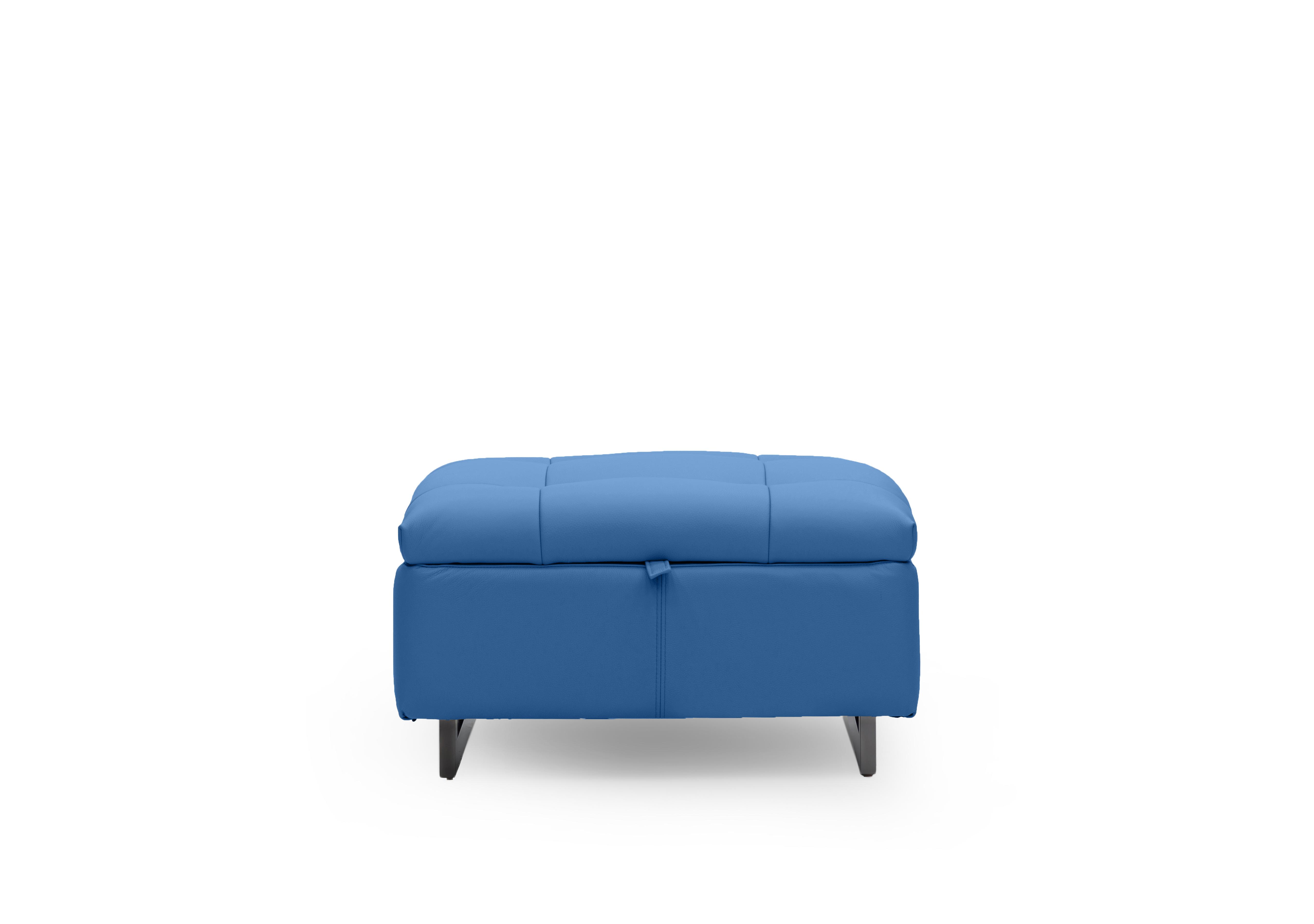 Gisella Leather Storage Footstool in Cat-40/12 Aegean on Furniture Village