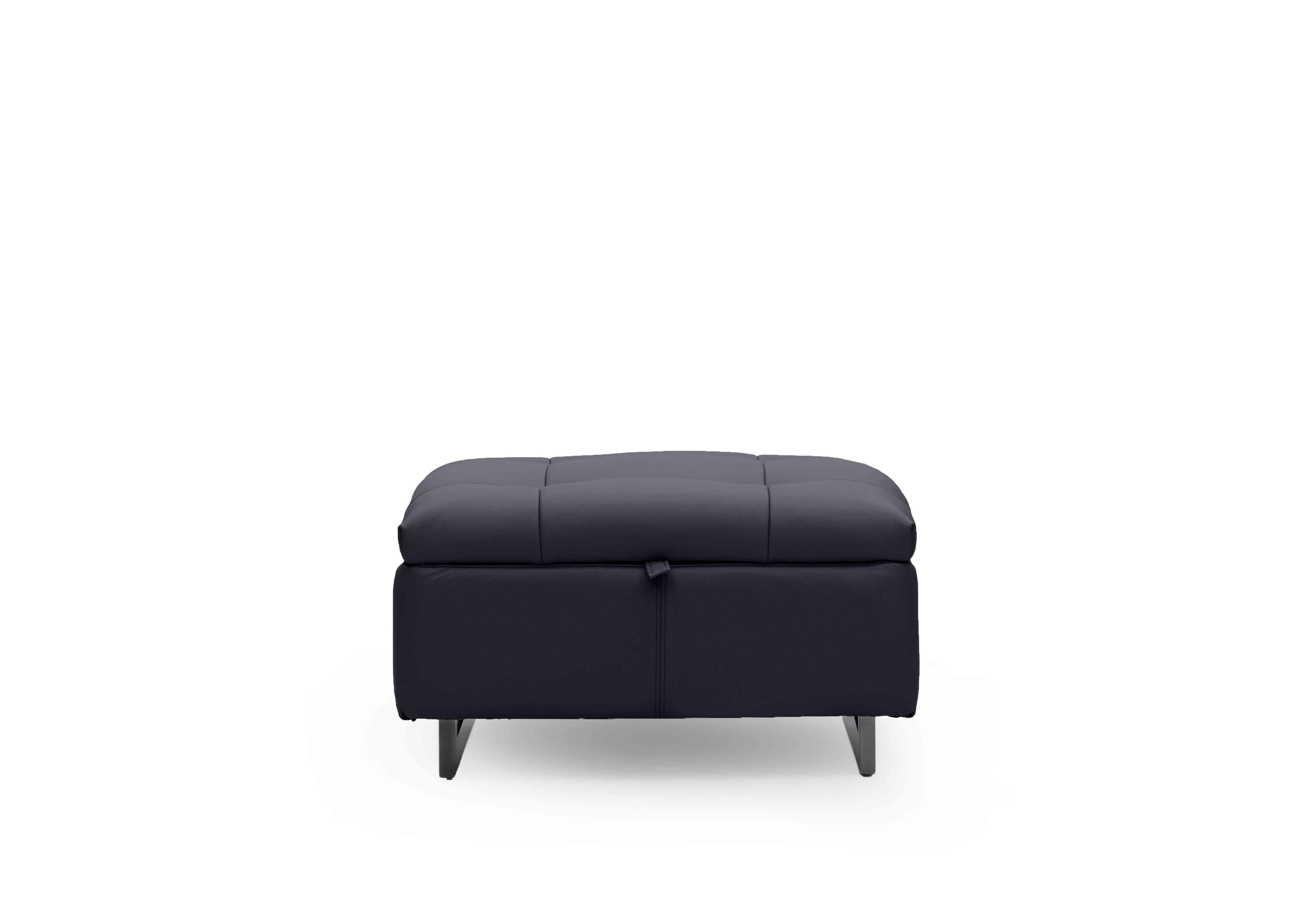 Gisella Leather Storage Footstool in Cat-60/18 Lavender Grey on Furniture Village