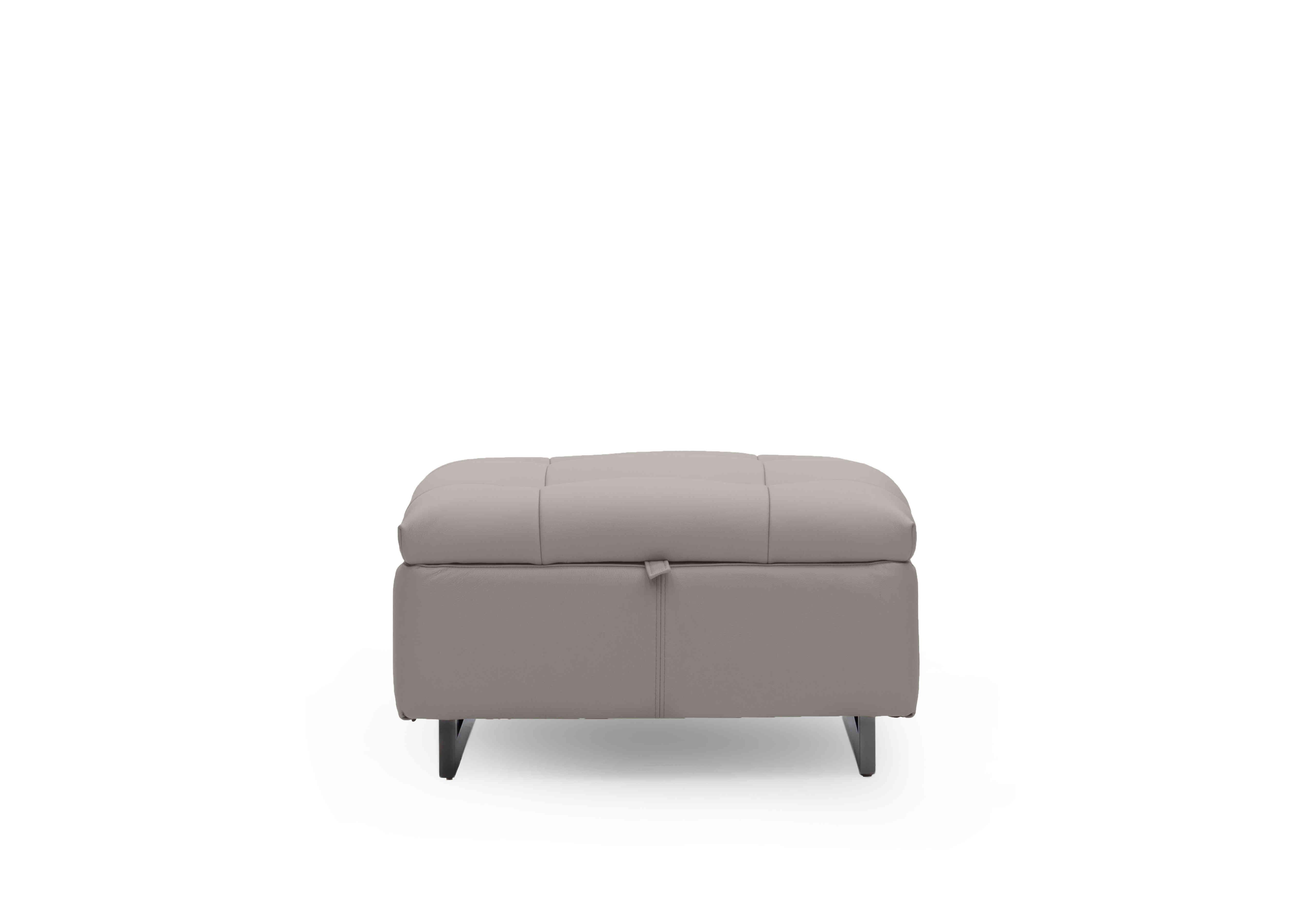 Gisella Leather Storage Footstool in Cat-60/28 New Grey on Furniture Village