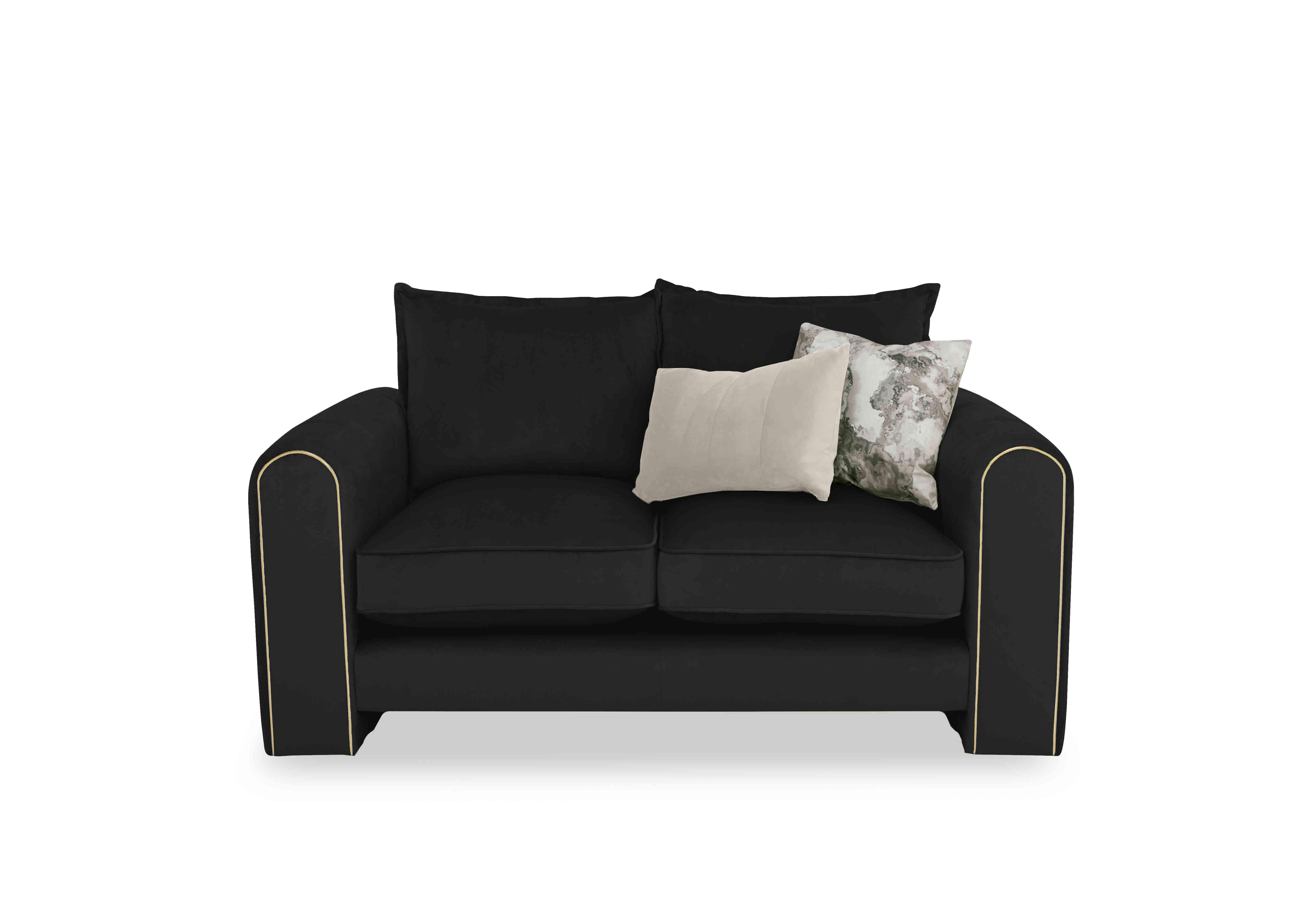 Helena 2 Seater Sofa in Pluto Ebony Gold Trim on Furniture Village