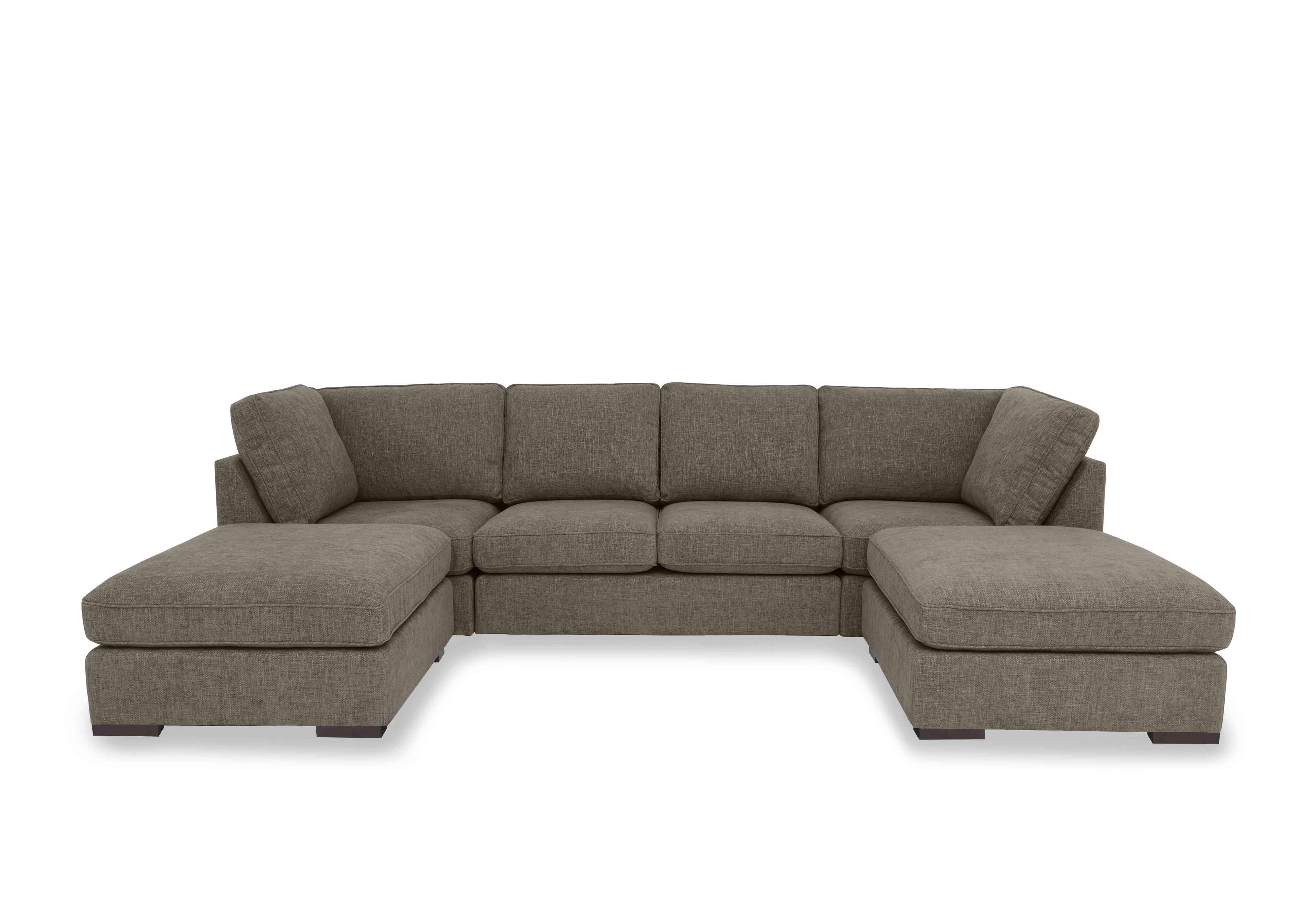 Ugo Large U-Shaped Corner Sofa in Anivia Brown 15445 on Furniture Village