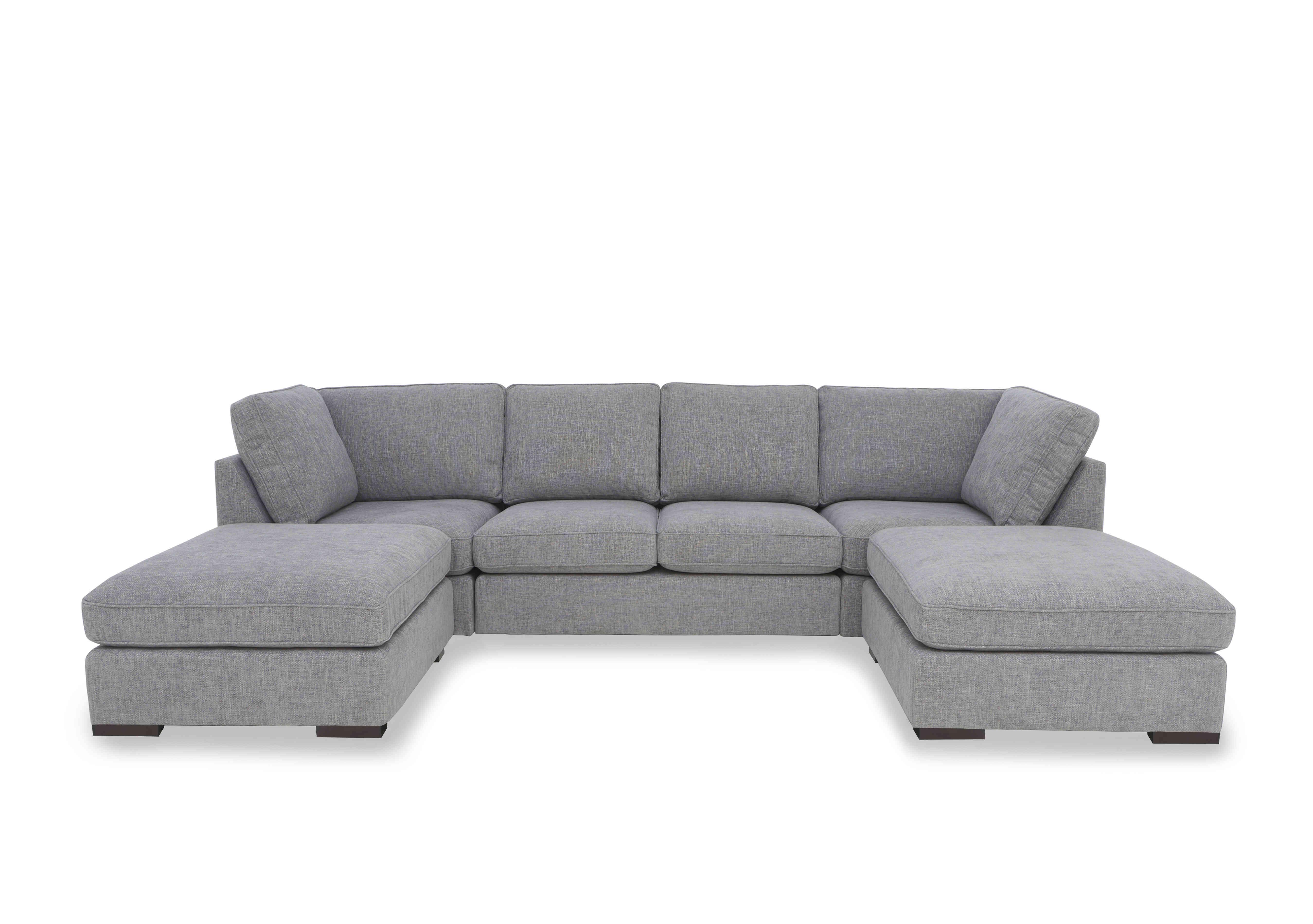 Ugo Large U-Shaped Corner Sofa in Anivia Grey 12445 on Furniture Village