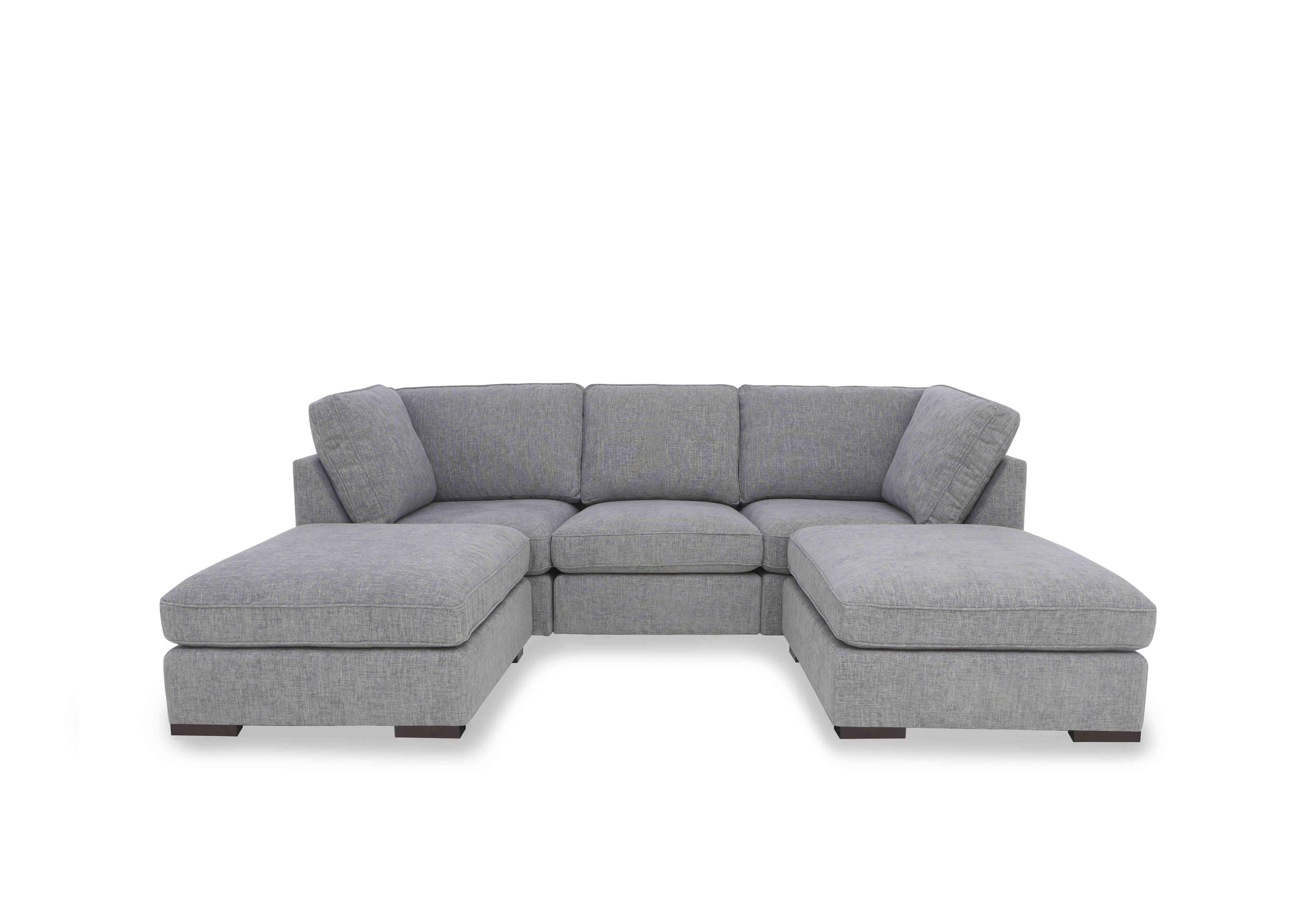Ugo Small U Shaped Corner Sofa in Anivia Grey 12445 on Furniture Village