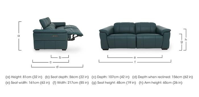 Inca Leather 3 Seater Power Recliner Sofa with Power Headrests in  on Furniture Village