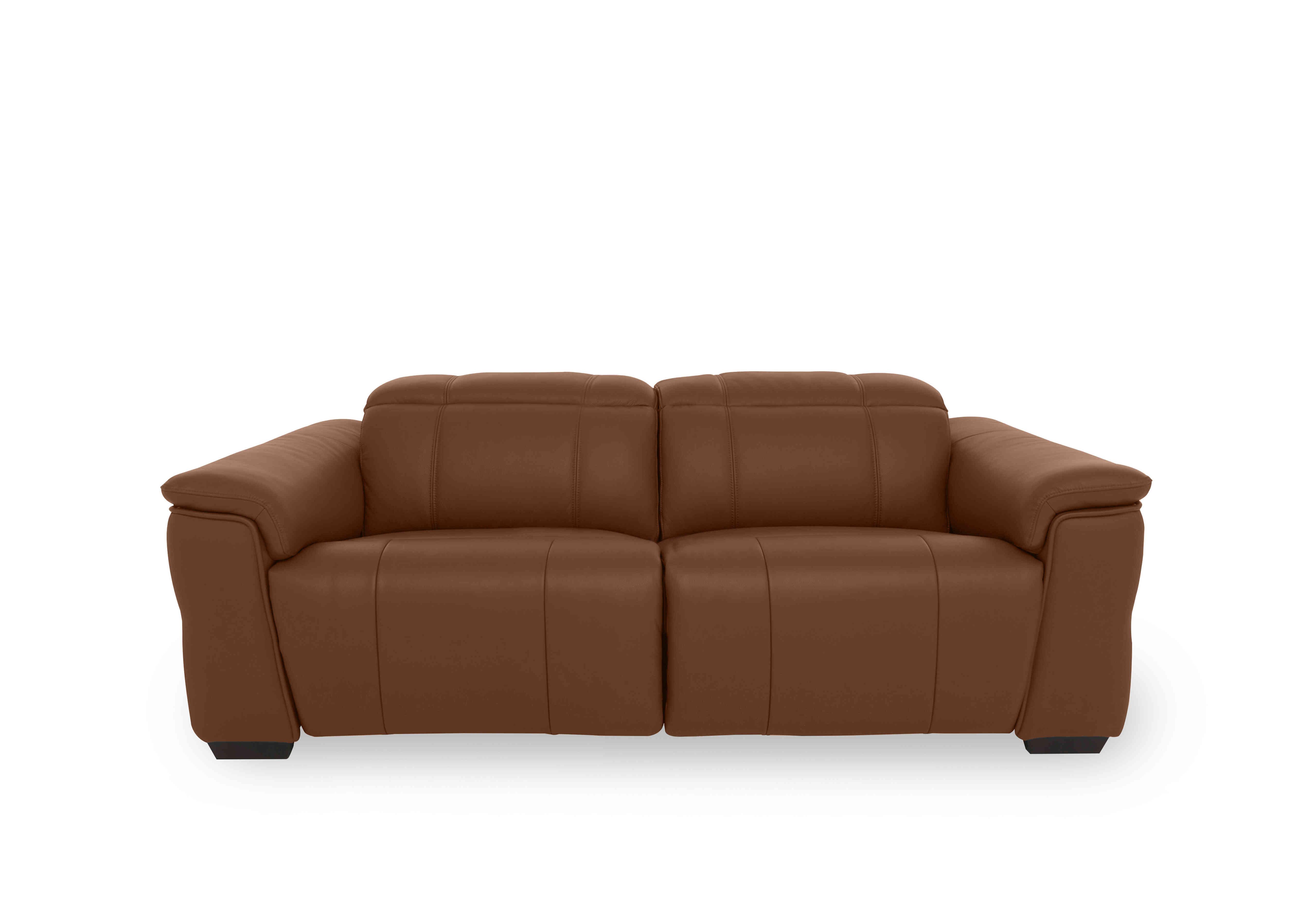 Inca Leather 3 Seater Power Recliner Sofa with Power Headrests in Cat-60/07 Butterscotch on Furniture Village