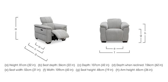 Inca Fabric Power Recliner Chair with Power Headrest in  on Furniture Village