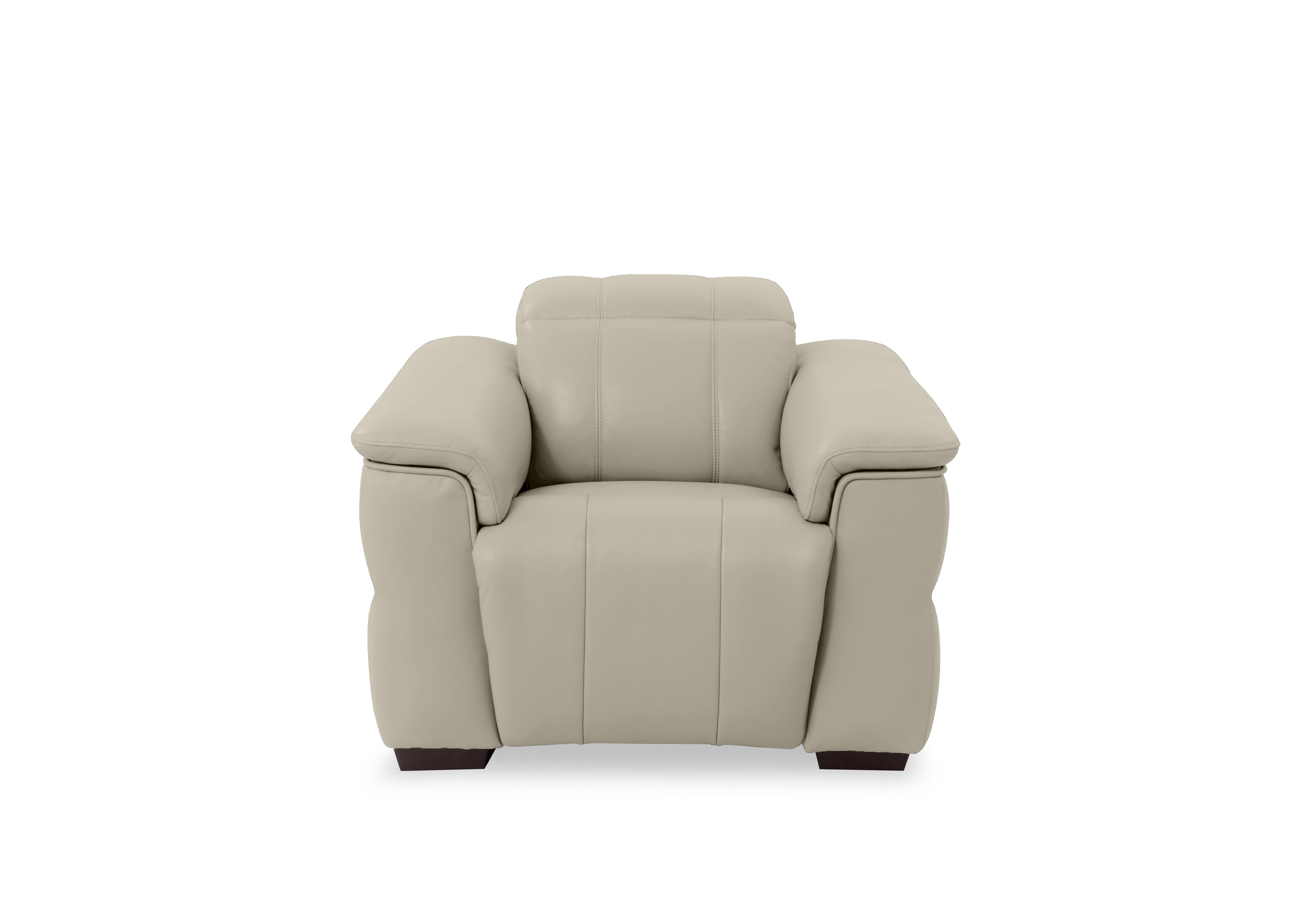Inca Leather Power Recliner Chair with Power Headrest in Cat-60/05 Bone China on Furniture Village