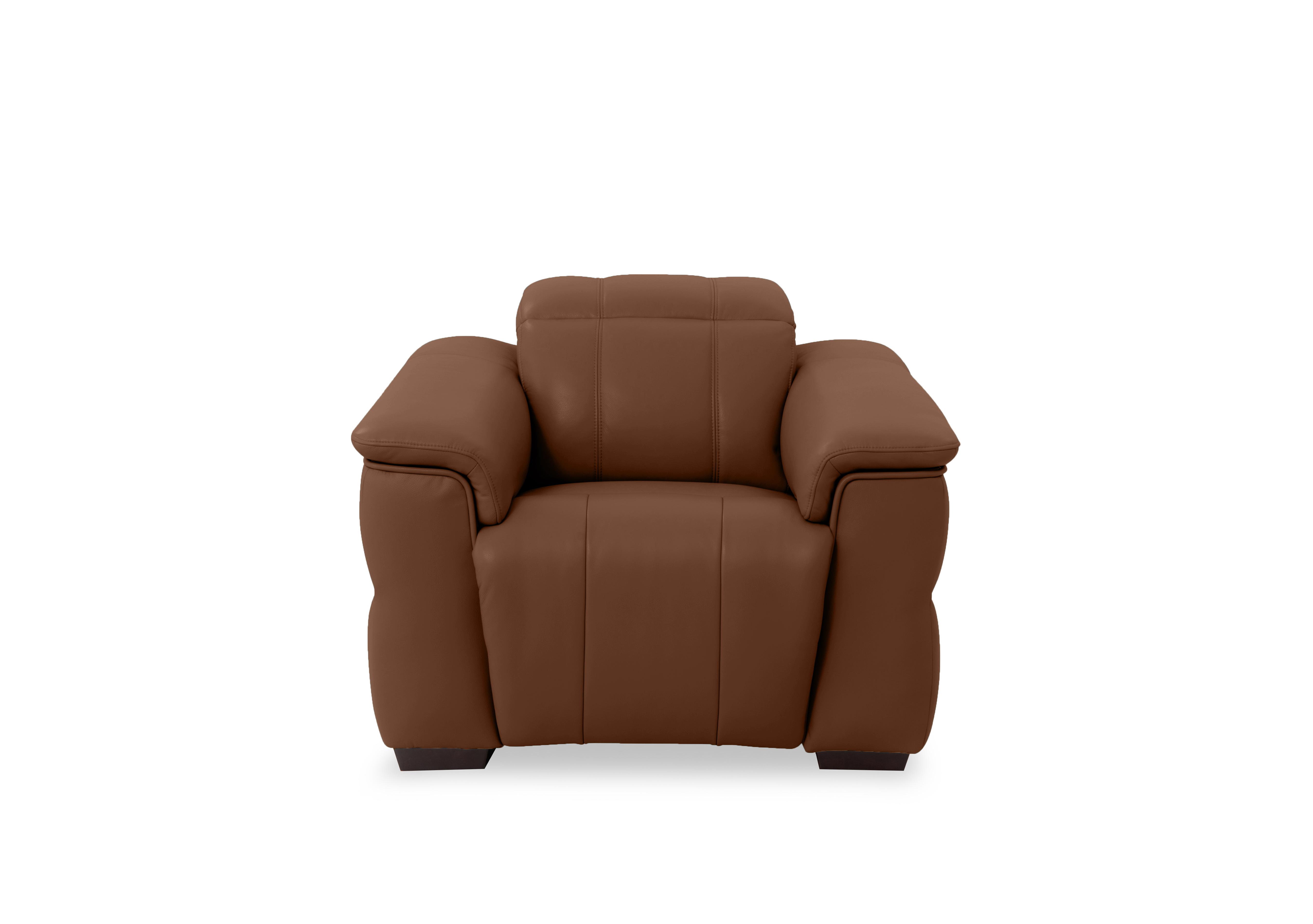 Inca Leather Power Recliner Chair with Power Headrest in Cat-60/07 Butterscotch on Furniture Village