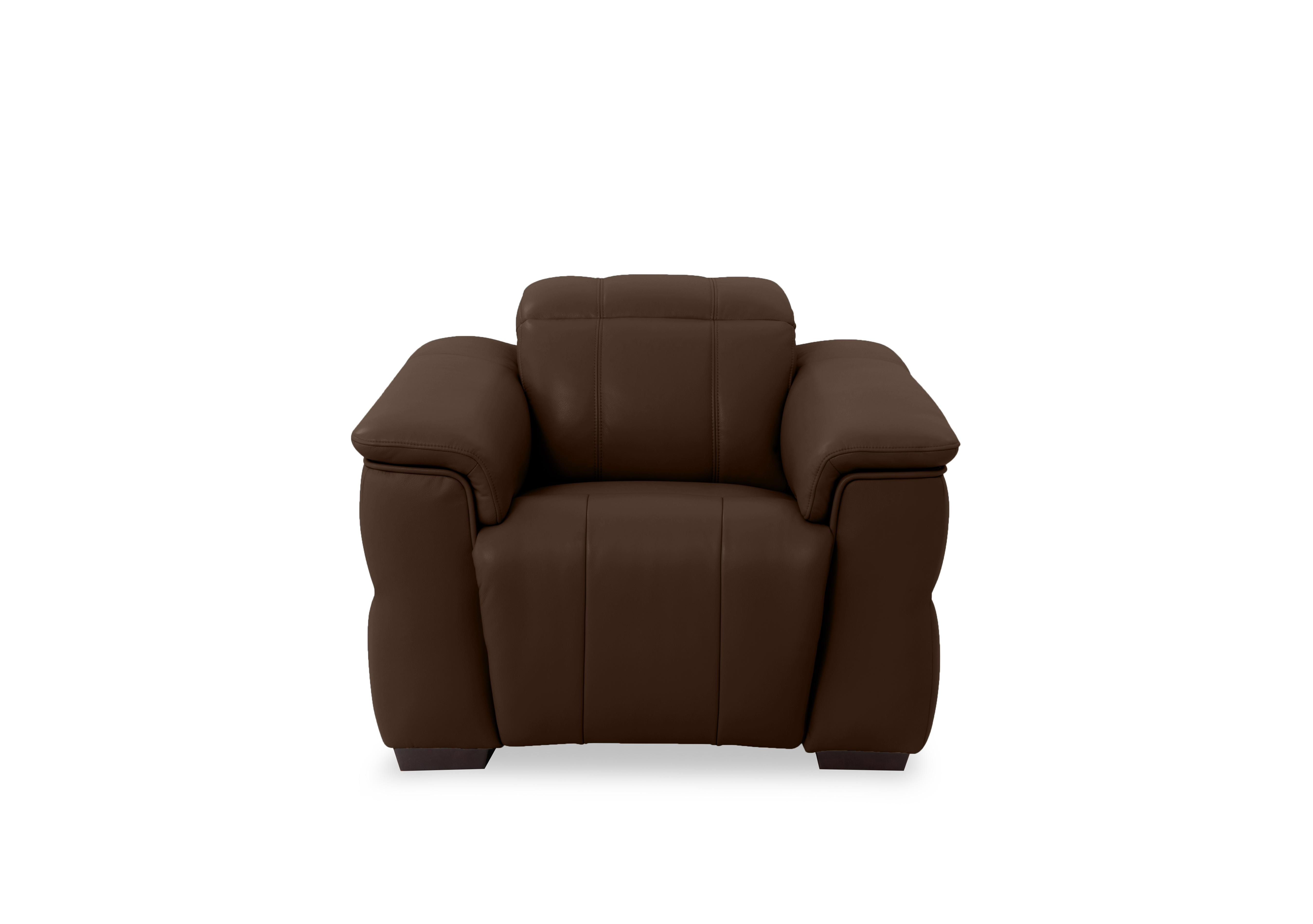 Inca Leather Power Recliner Chair with Power Headrest in Cat-60/08 Chocolate on Furniture Village