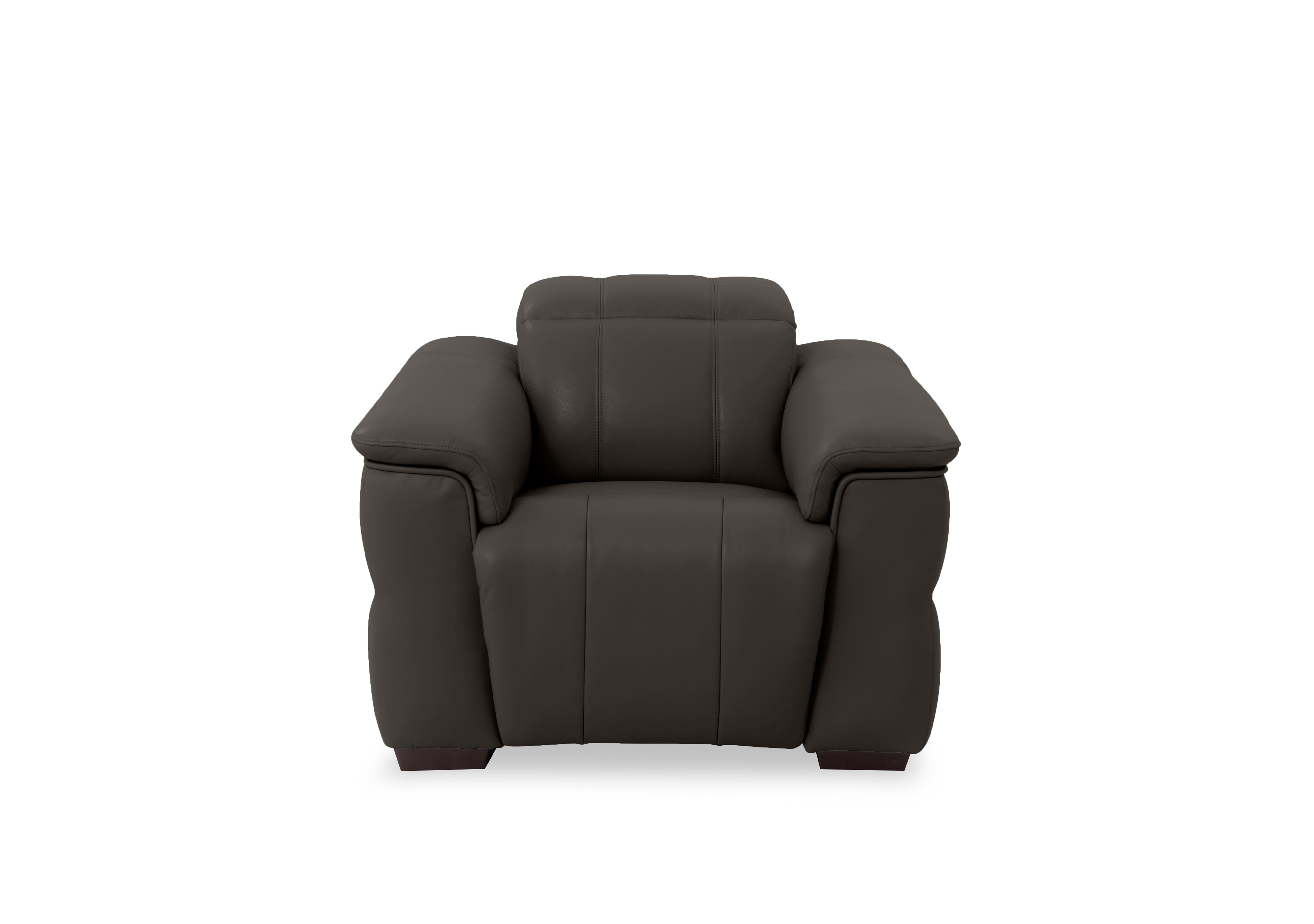 Inca Leather Power Recliner Chair with Power Headrest in Cat-60/21 Storm on Furniture Village