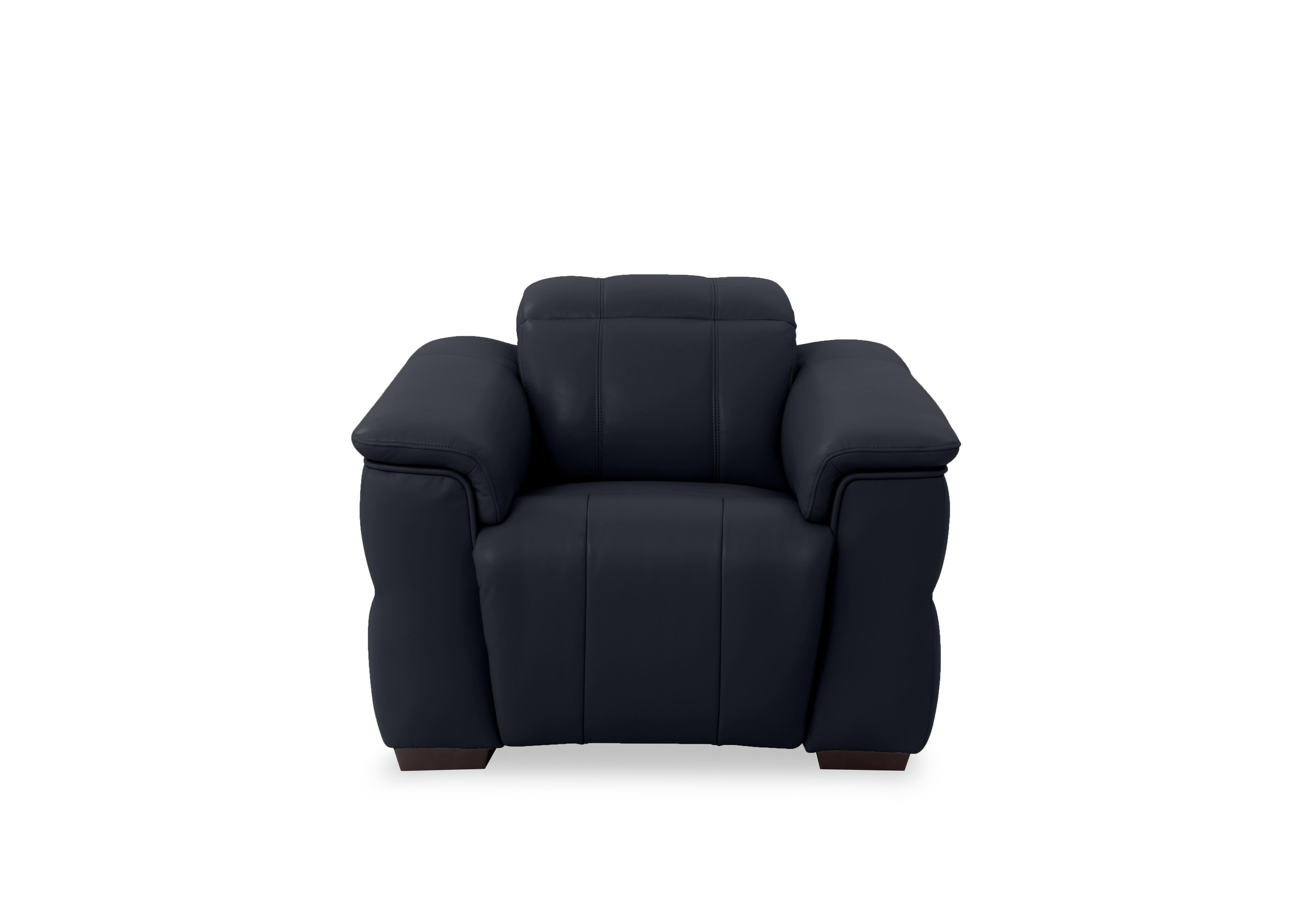 Inca Leather Power Recliner Chair with Power Headrest in Cat-60/24 Navy on Furniture Village