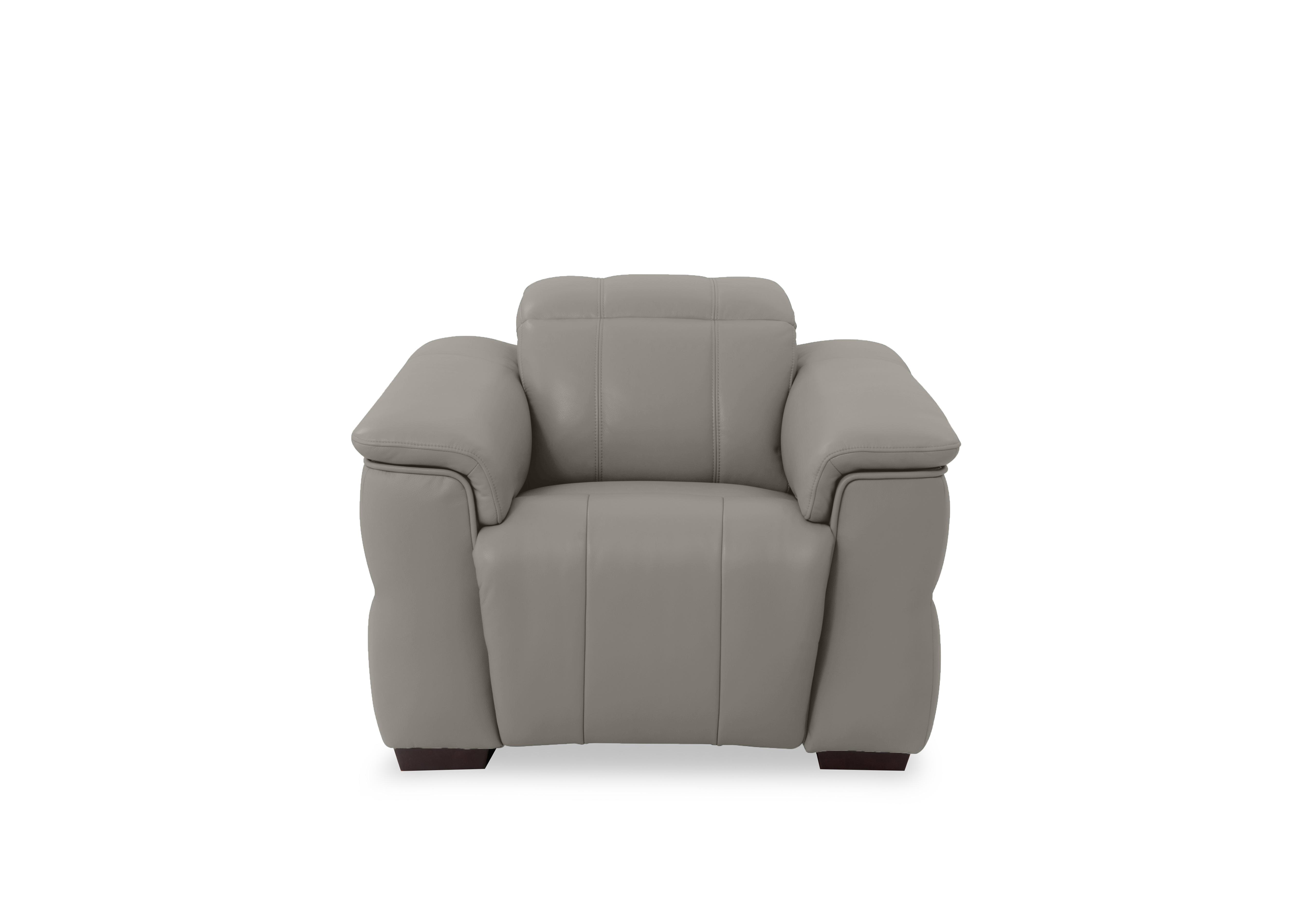 Inca Leather Power Recliner Chair with Power Headrest in Cat-60/28 New Grey on Furniture Village