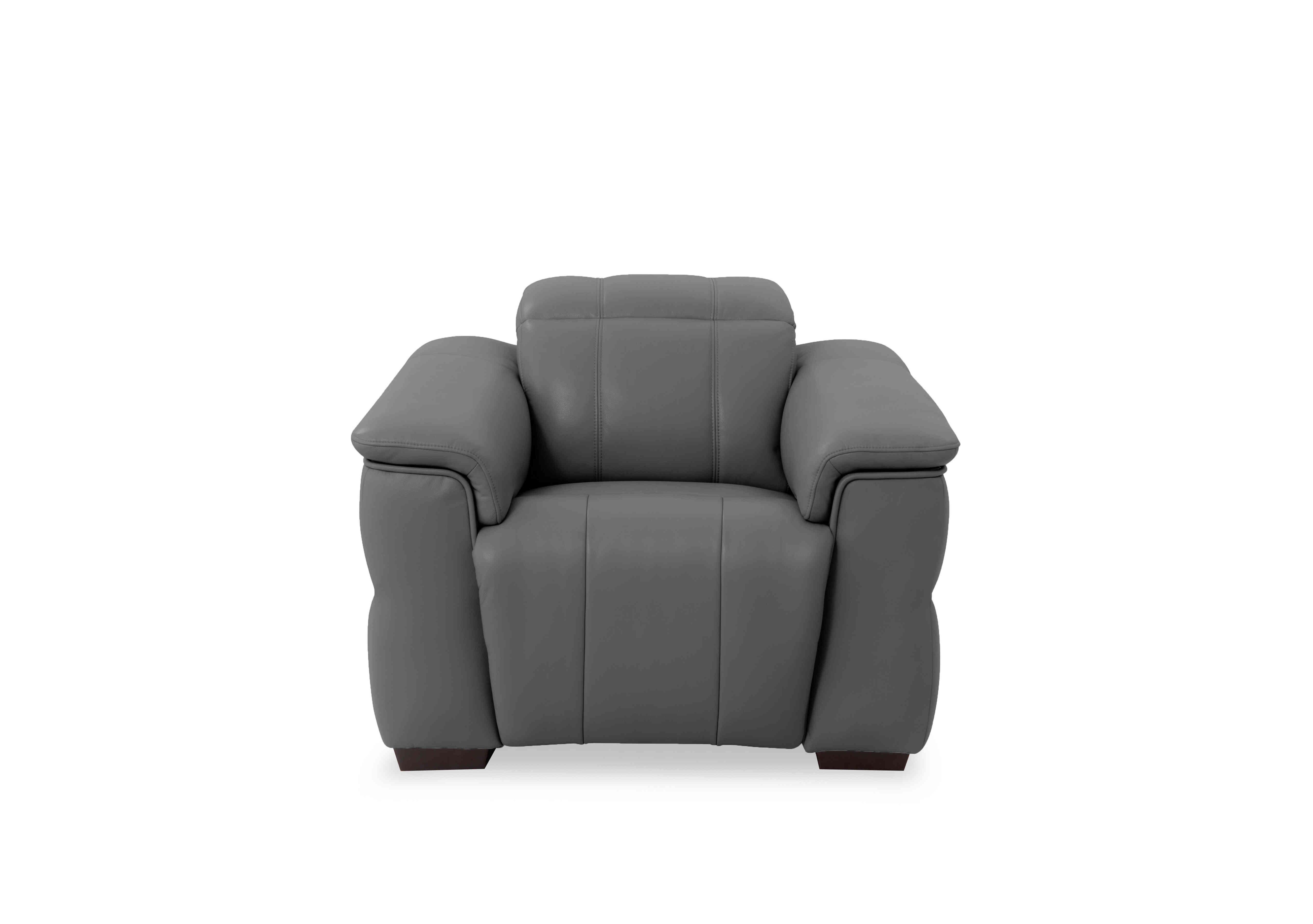 Inca Leather Power Recliner Chair with Power Headrest in Cat-60/33 Granite on Furniture Village