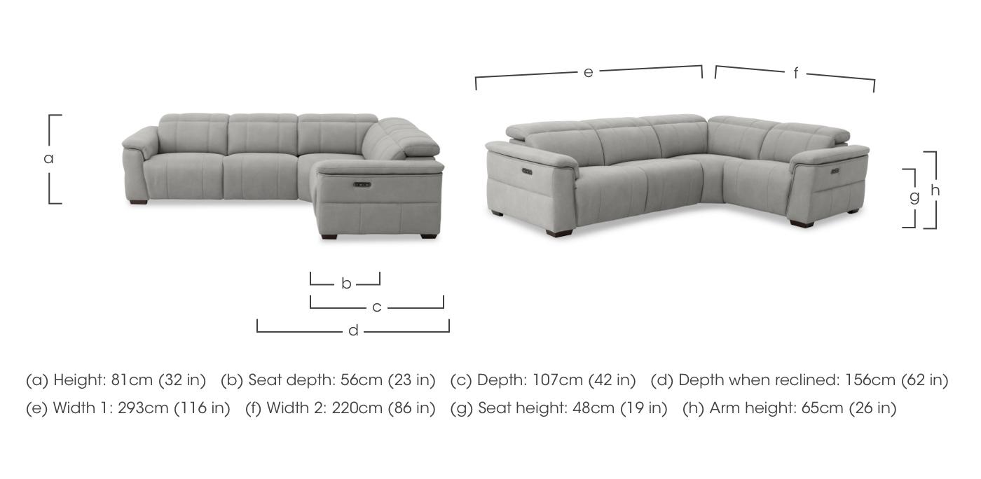 Inca Fabric Double Power Recliner Corner Sofa with Power Headrests in  on Furniture Village