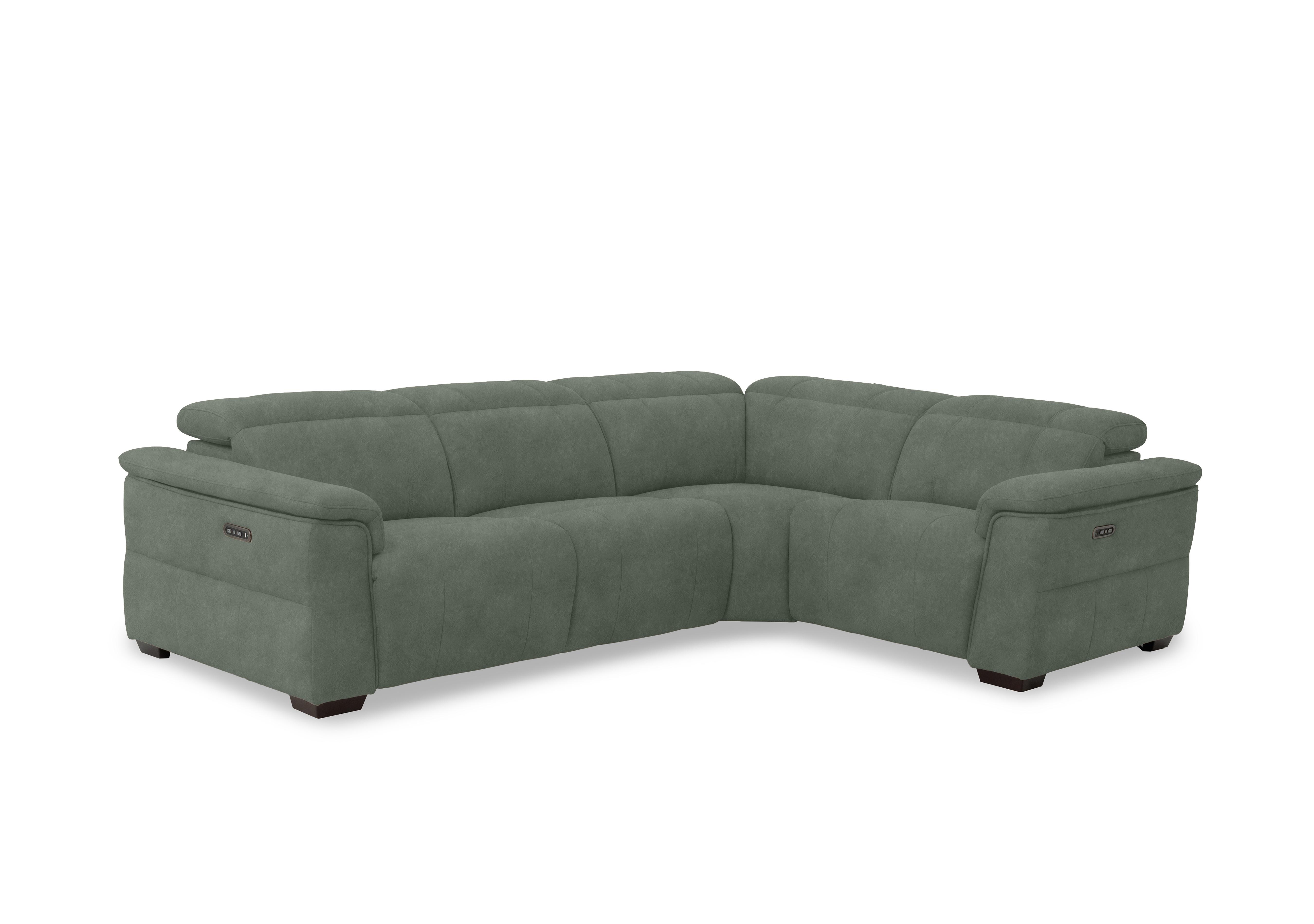 Inca Fabric Double Power Recliner Corner Sofa with Power Headrests in Dexter Fern 43514 on Furniture Village