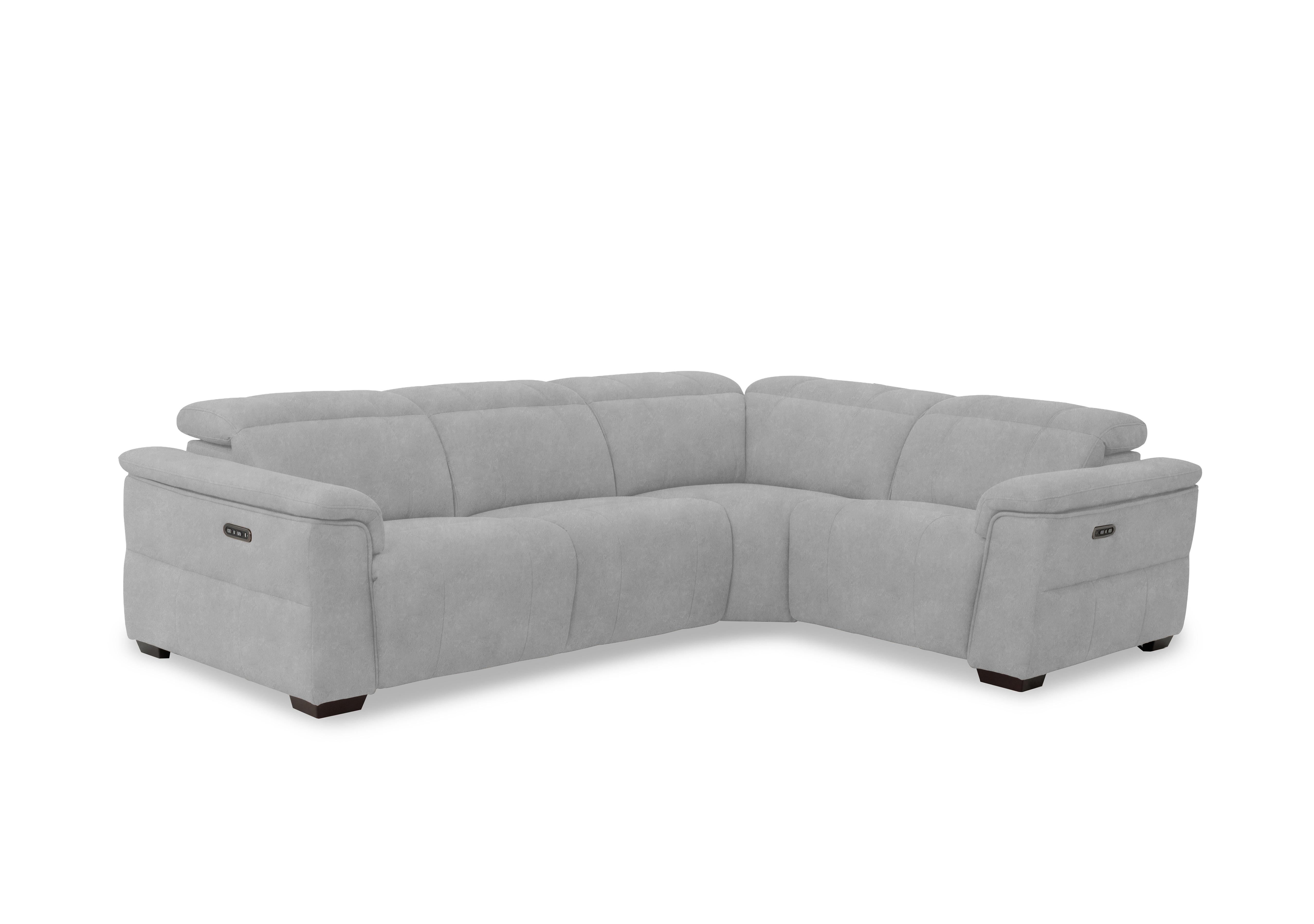 Inca Fabric Double Power Recliner Corner Sofa with Power Headrests in Dexter Smoke 43516 on Furniture Village